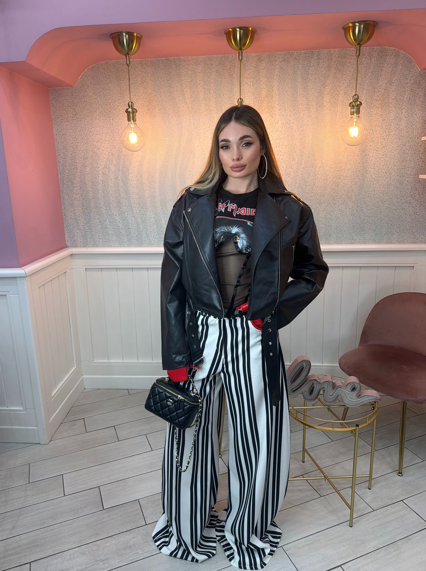 BIKER CROP NERO