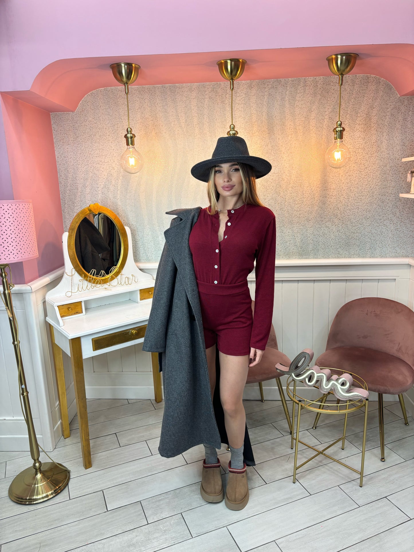 COORDSET PARIS IN LANA BORDEAUX