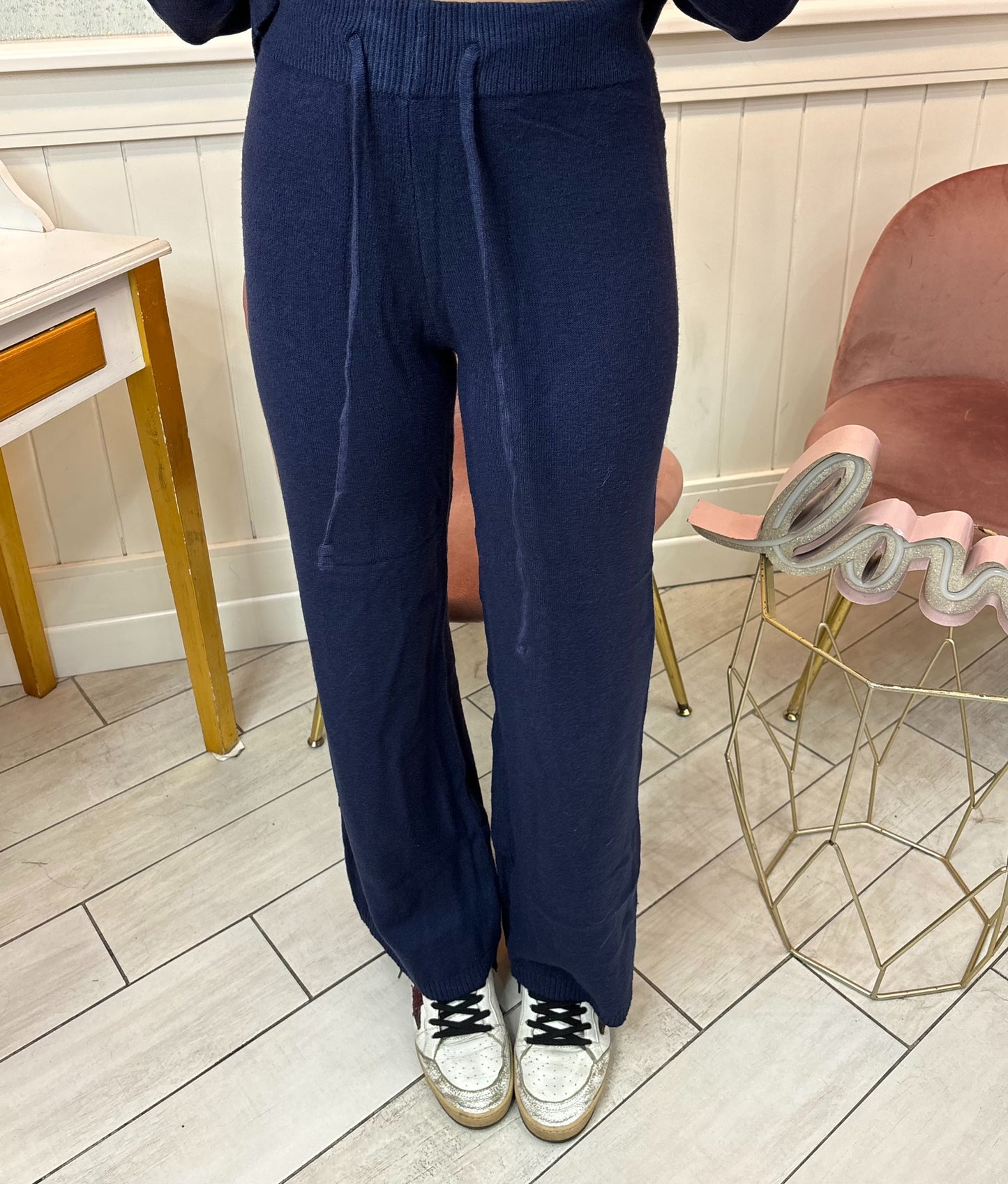 COORDINATO IN LANA BLU
