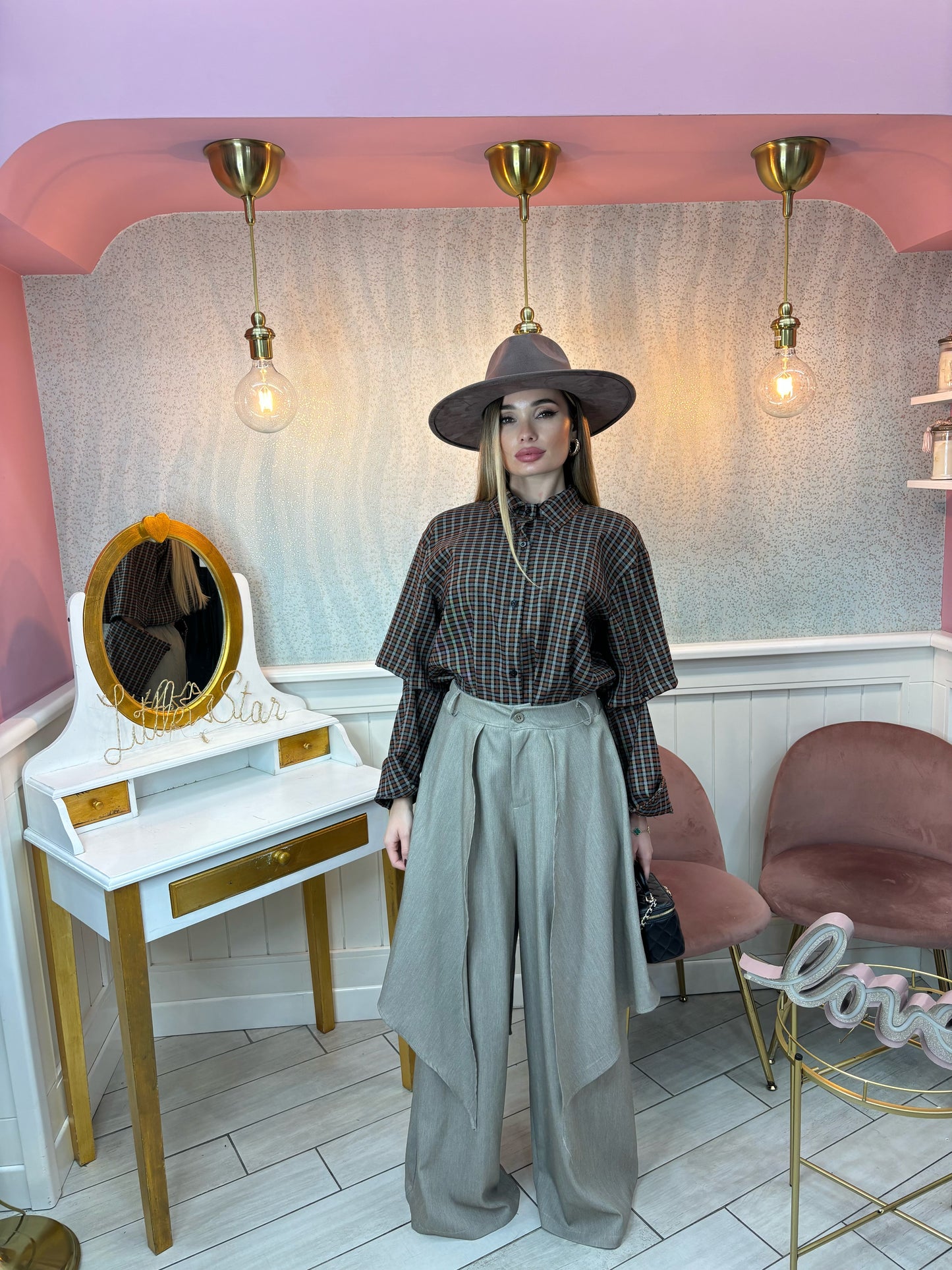 CAMICIA QUADRI MARRONE