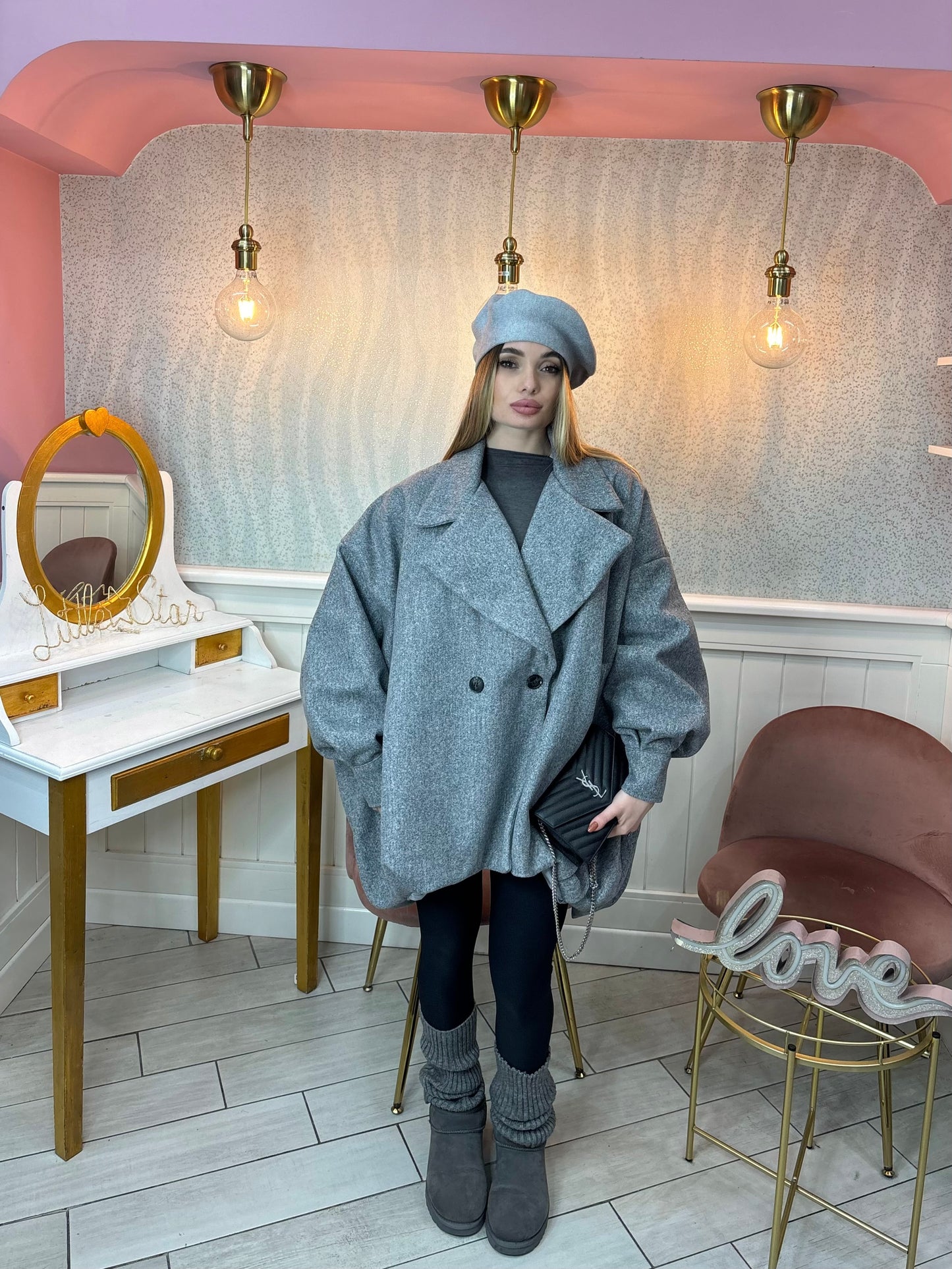 CAPPOTTO MIDI BALLON GRIGIO