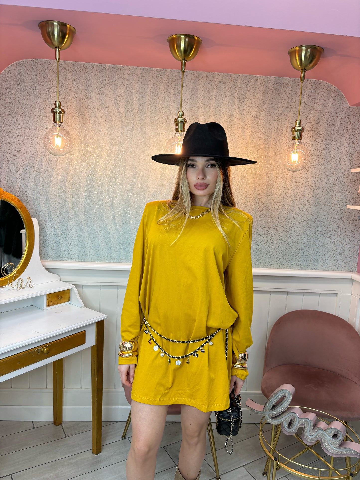 MAGLIA OVER SPALLINE PREMIUM SENAPE