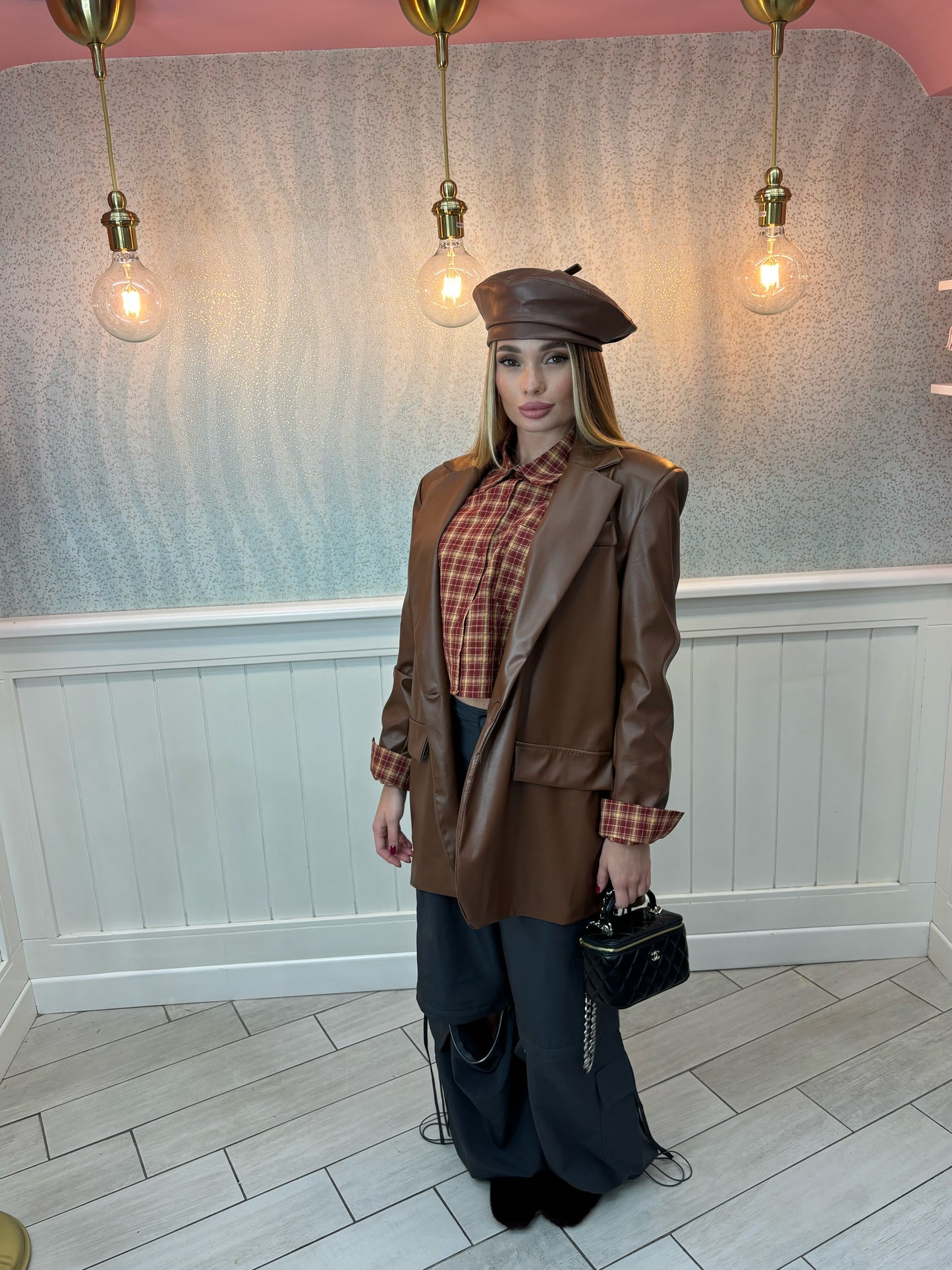 Blazer marrone ecopelle