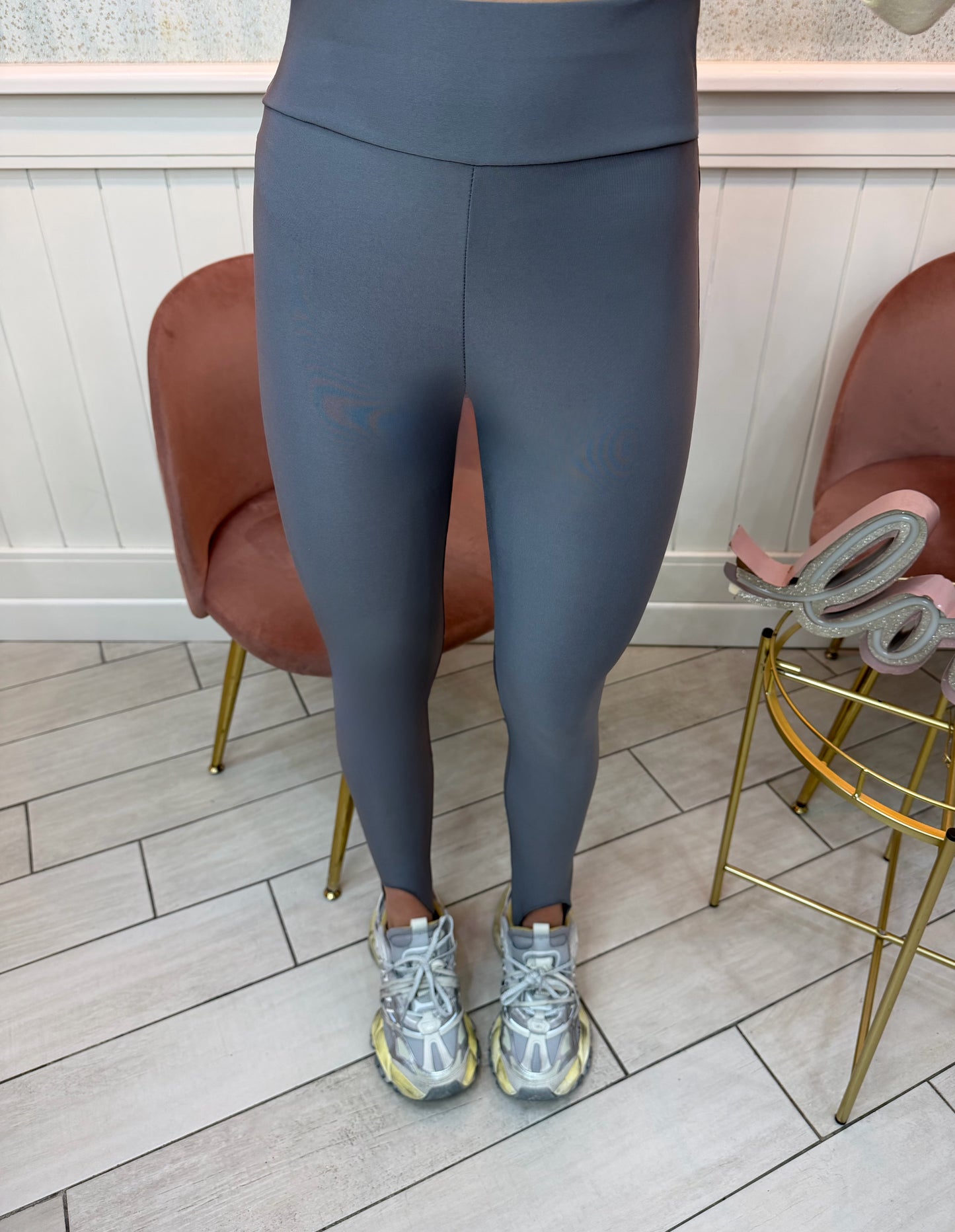 LEGGINS CON GHETTE GRIGIO