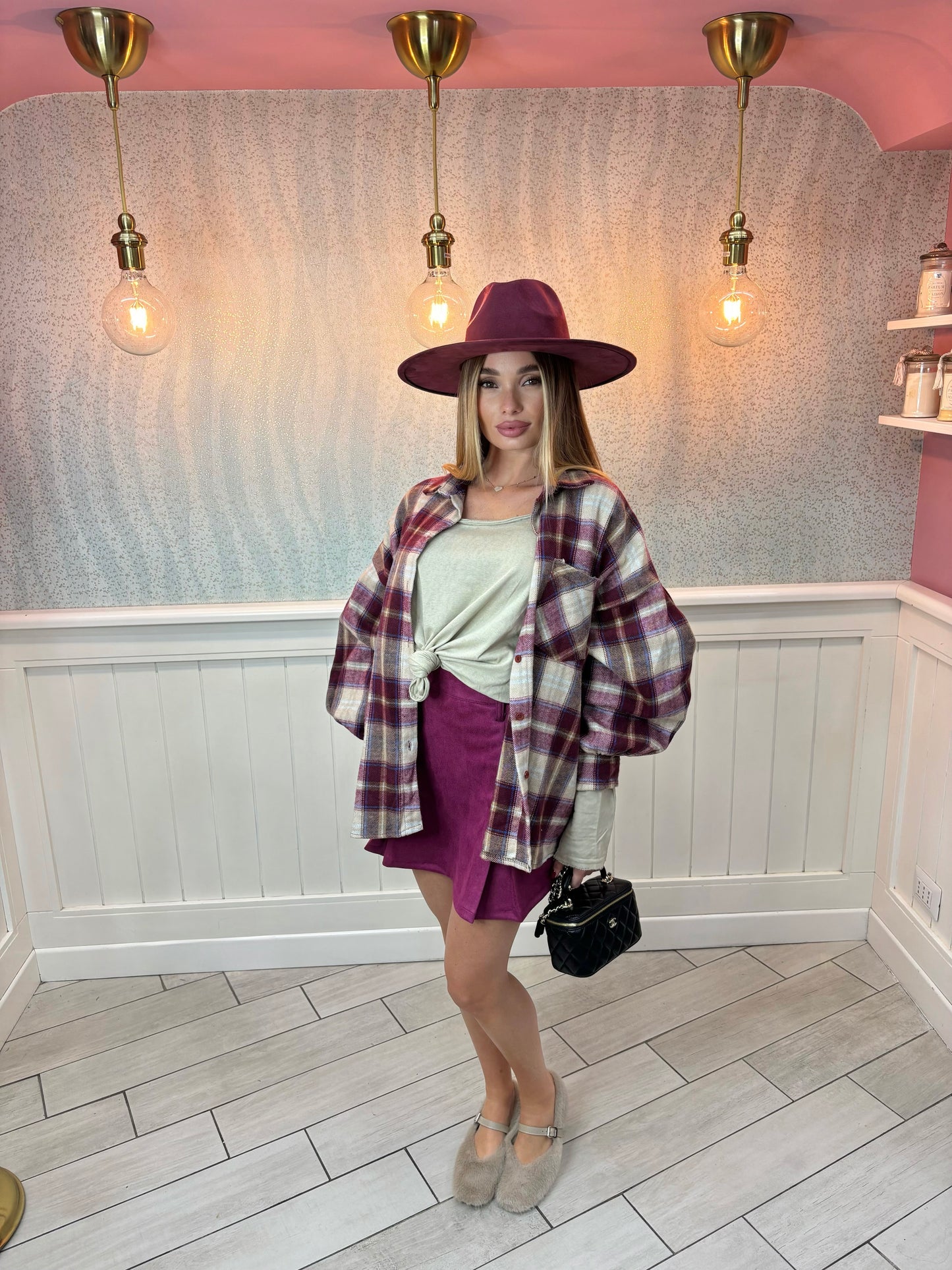 Camicia Quadri magenta