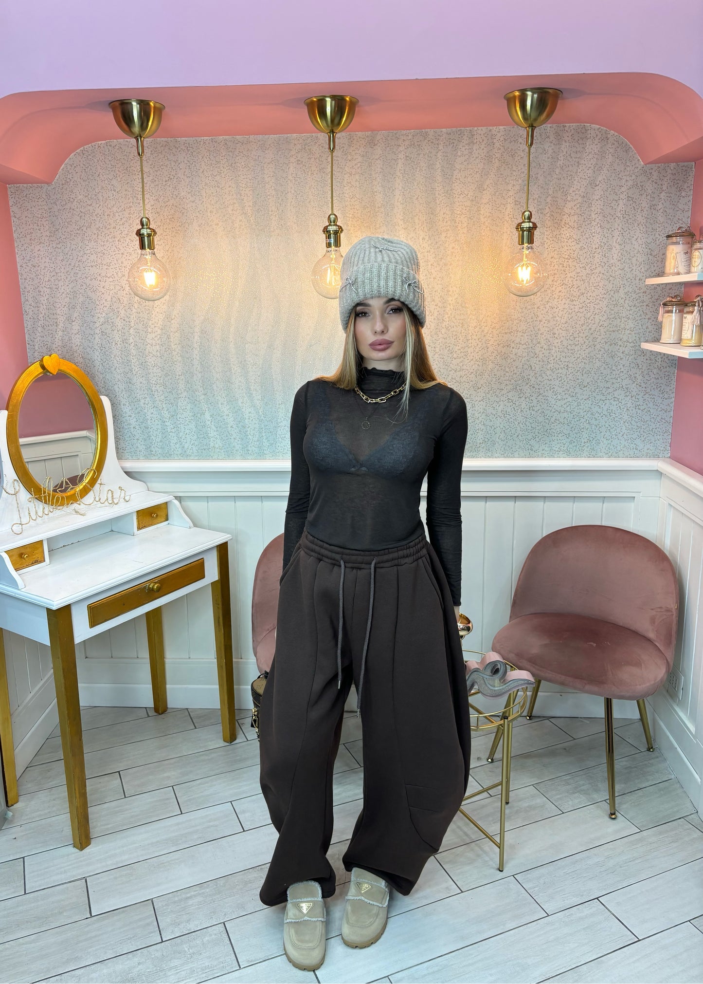 MAGLIA SEMITRASPARENTE MARRONE 100% cashmere