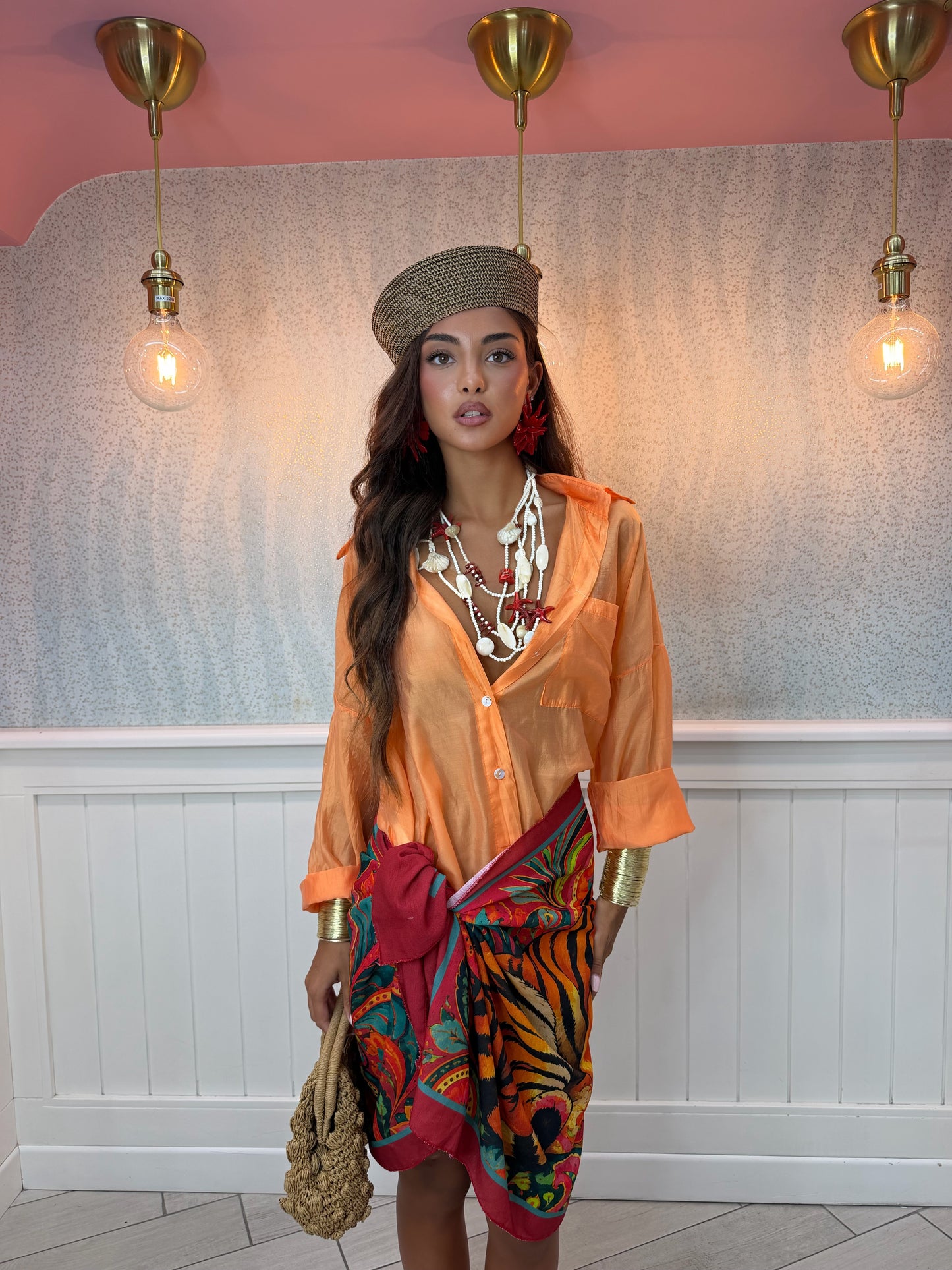 CAMICIA FIAMMATA ARANCIO