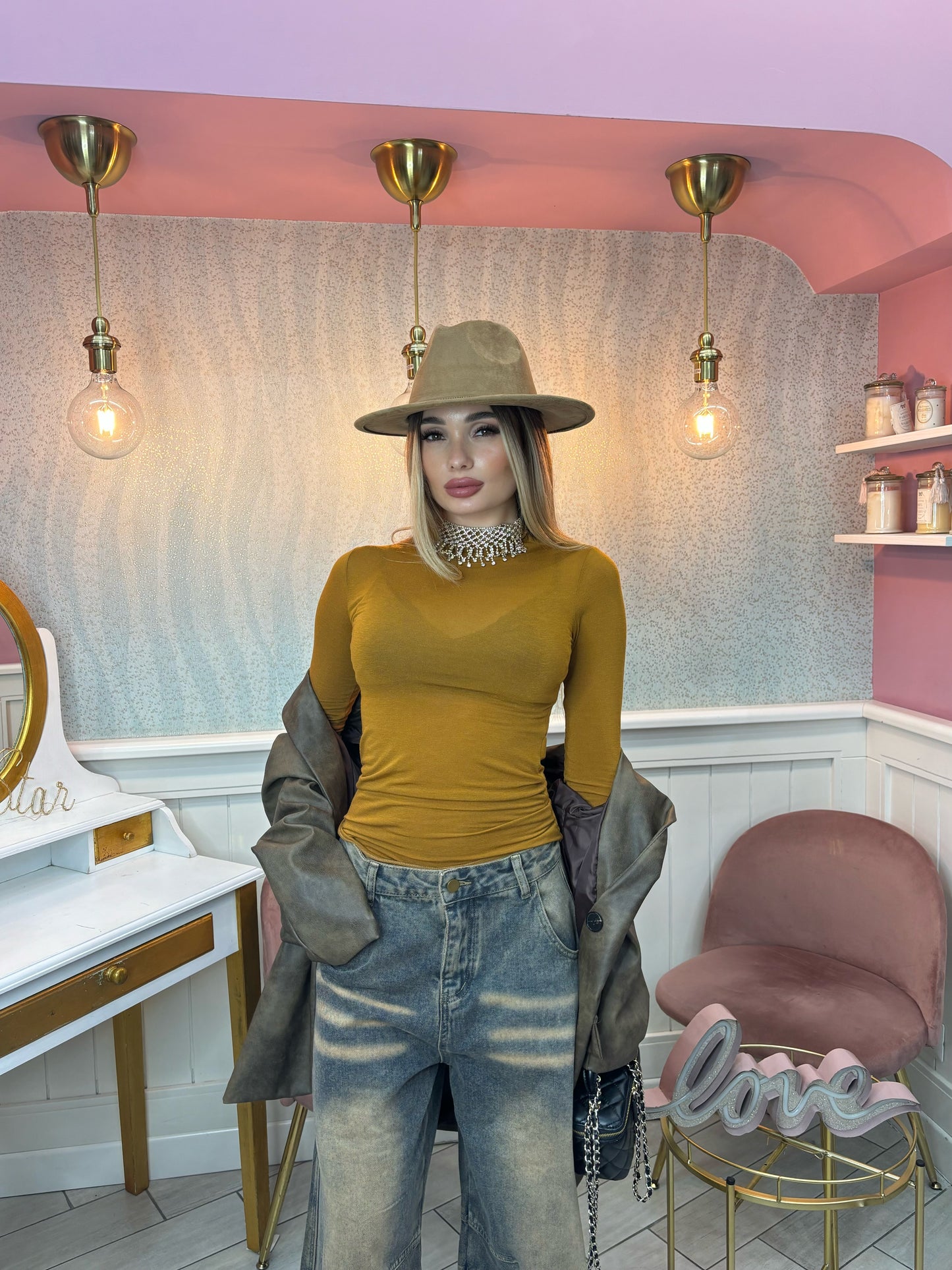 MAGLIA SEMIVELATA SENAPE