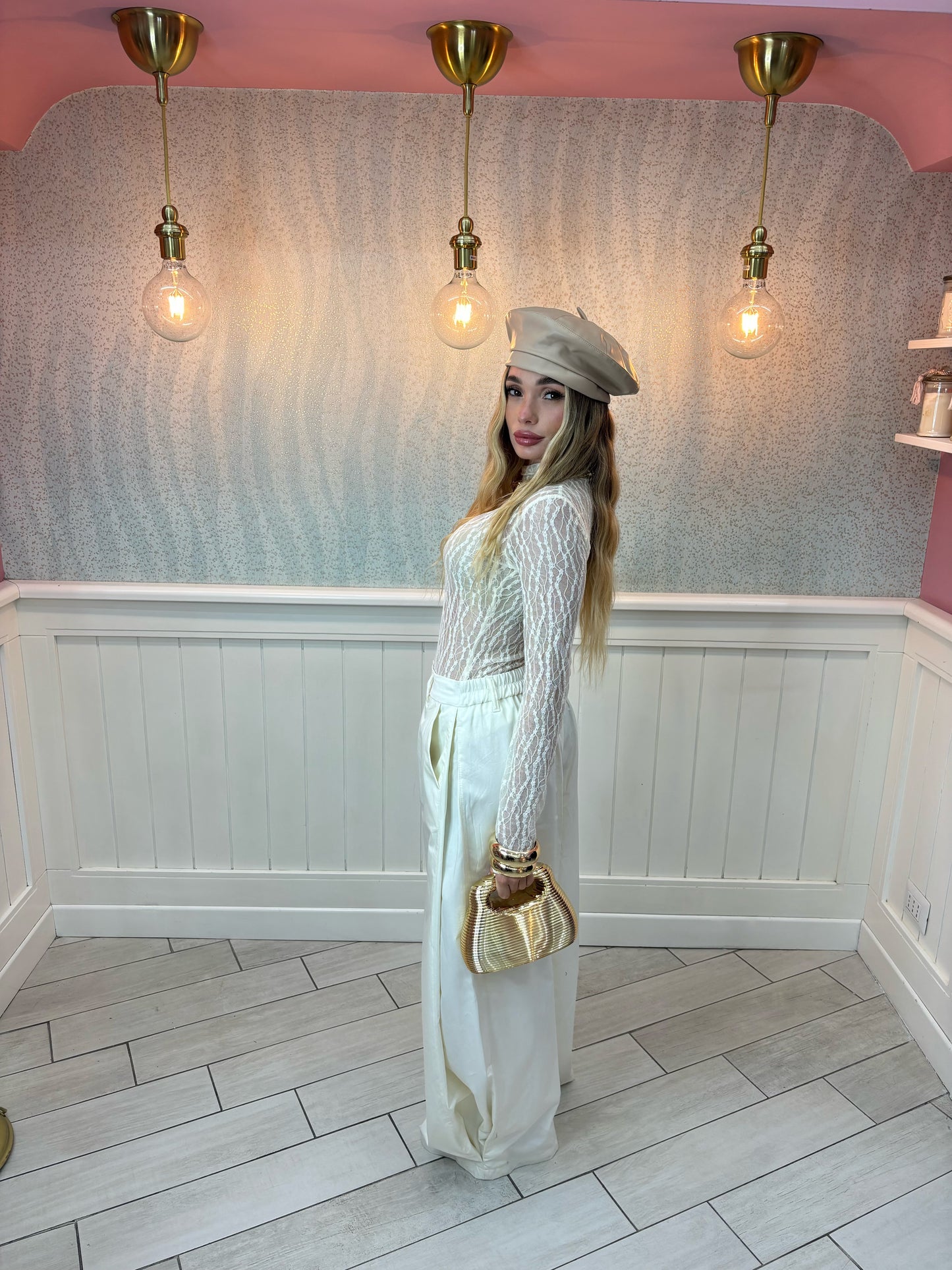 Pantalone ballon crema
