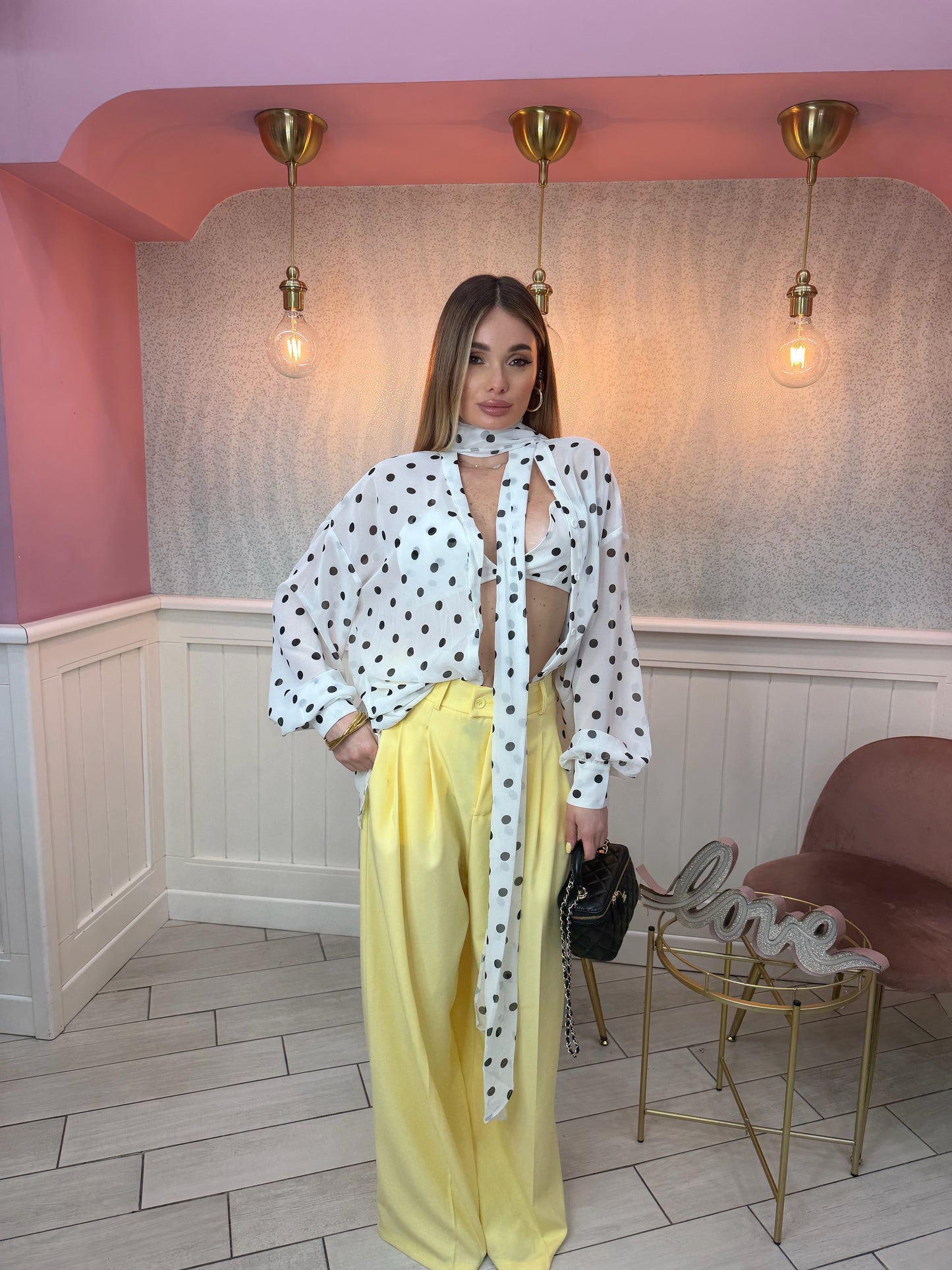 CAMICIA + TOP CHIFFON POIS