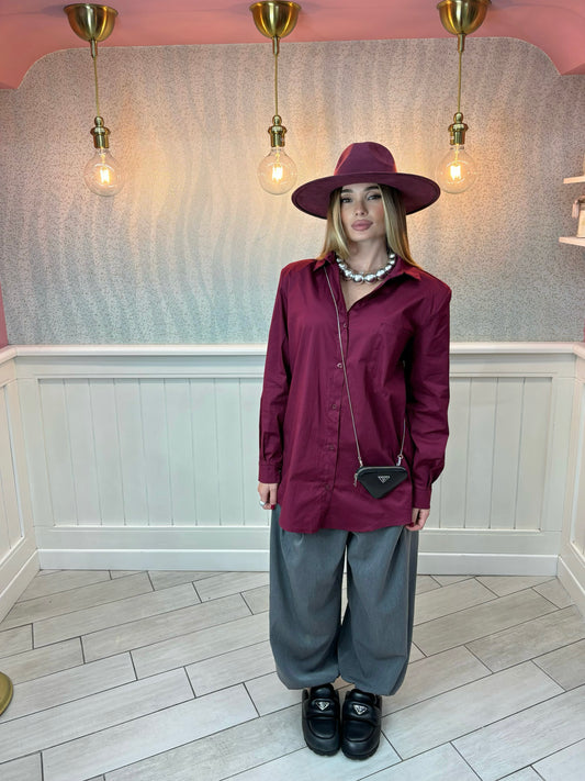 Camicione Con Spalline Bordeaux