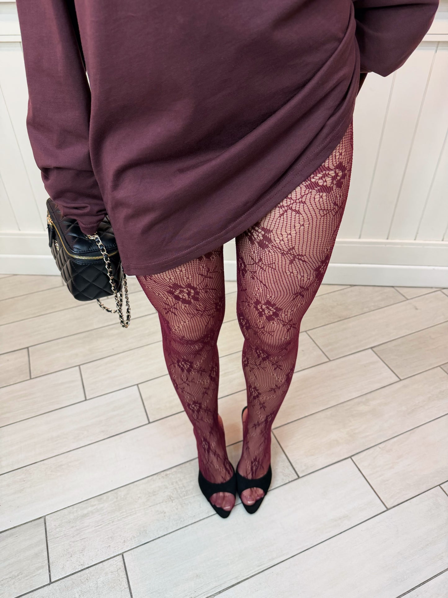 CALZA MACRAMÈ BORDEAUX