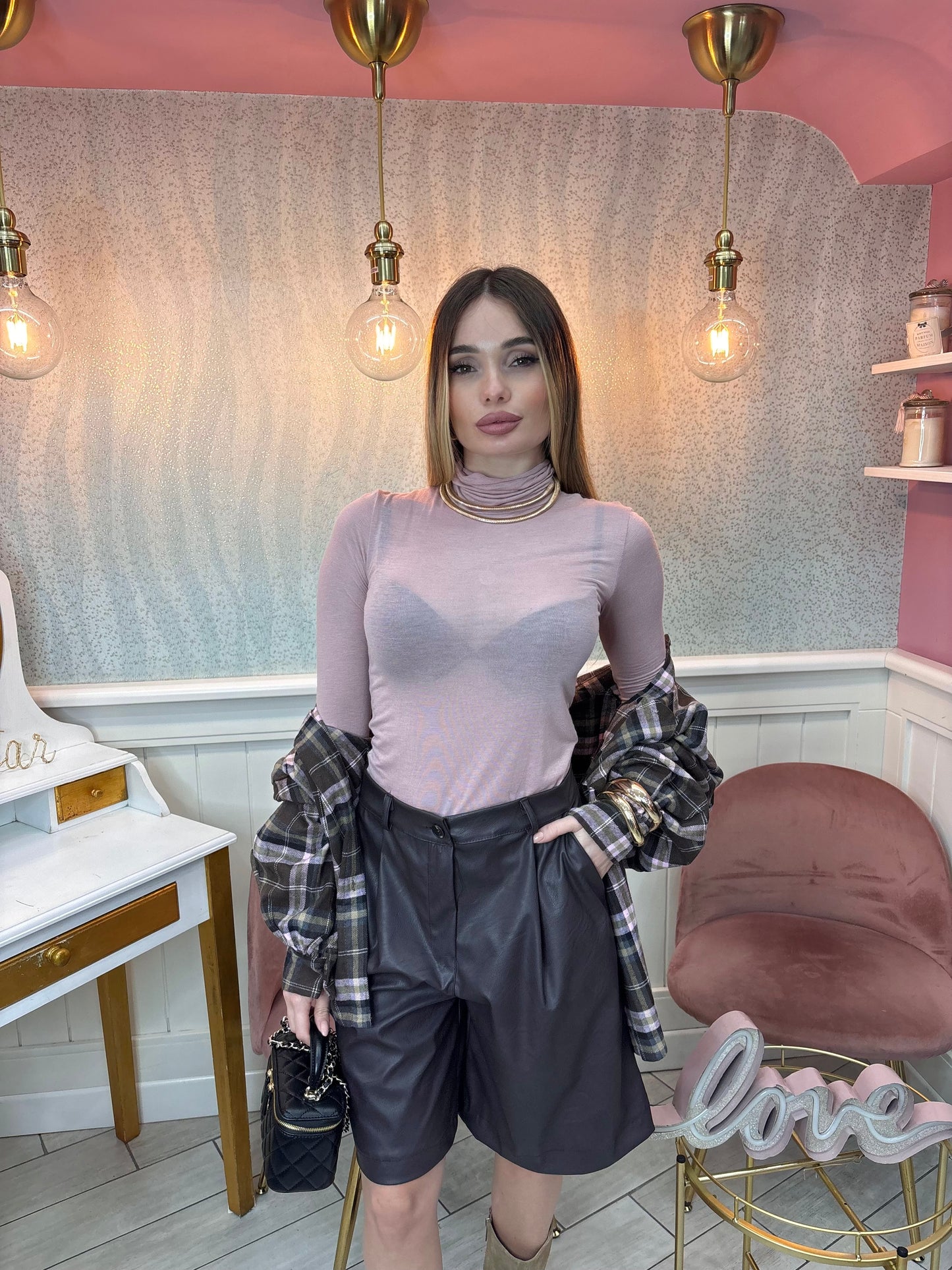 MAGLIA SEMITRASPARENTE ROSA