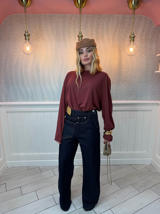 LONG SHIRT SERAFINA BORDEAUX