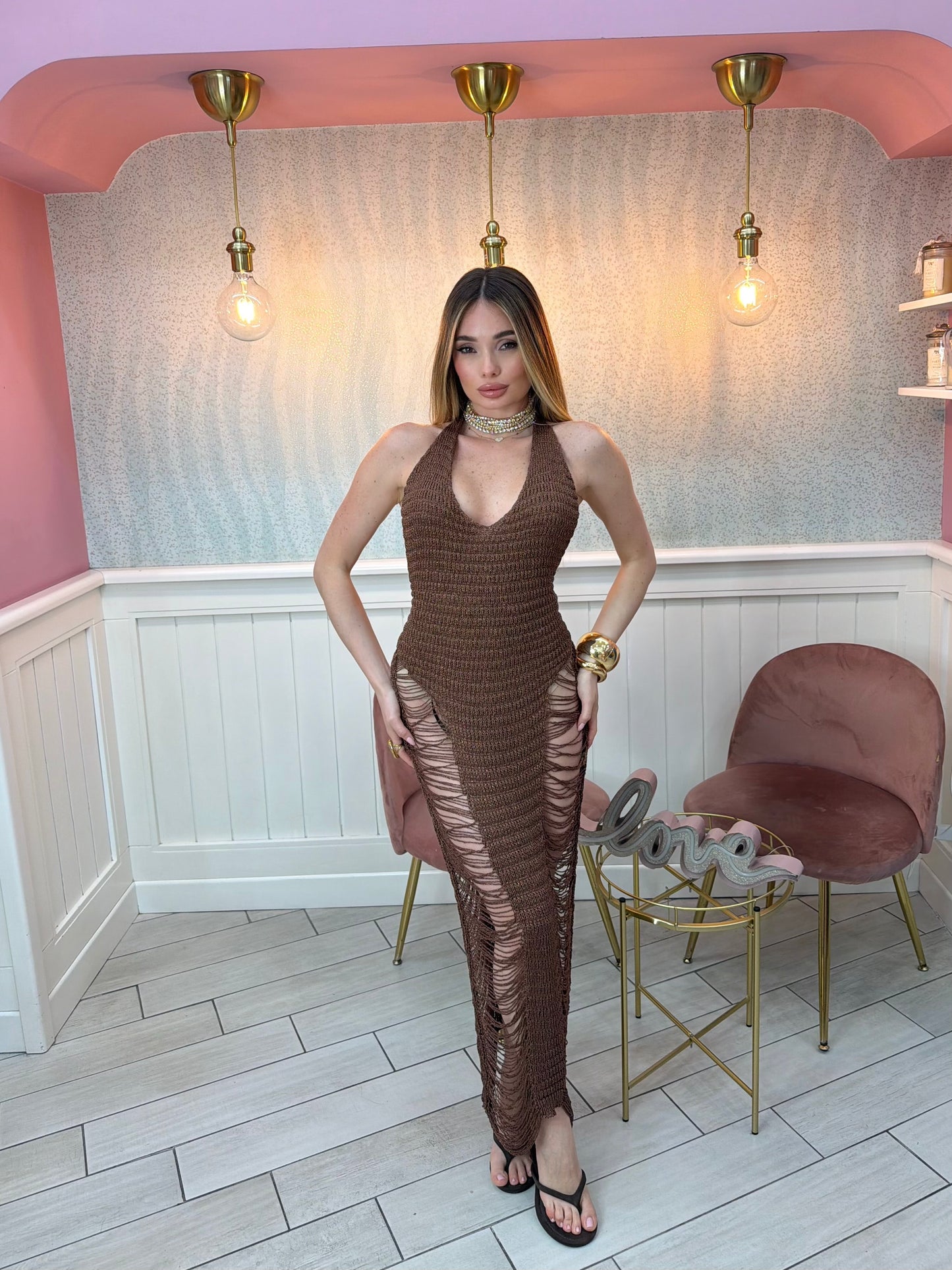 DRESS KALUA MARRONE