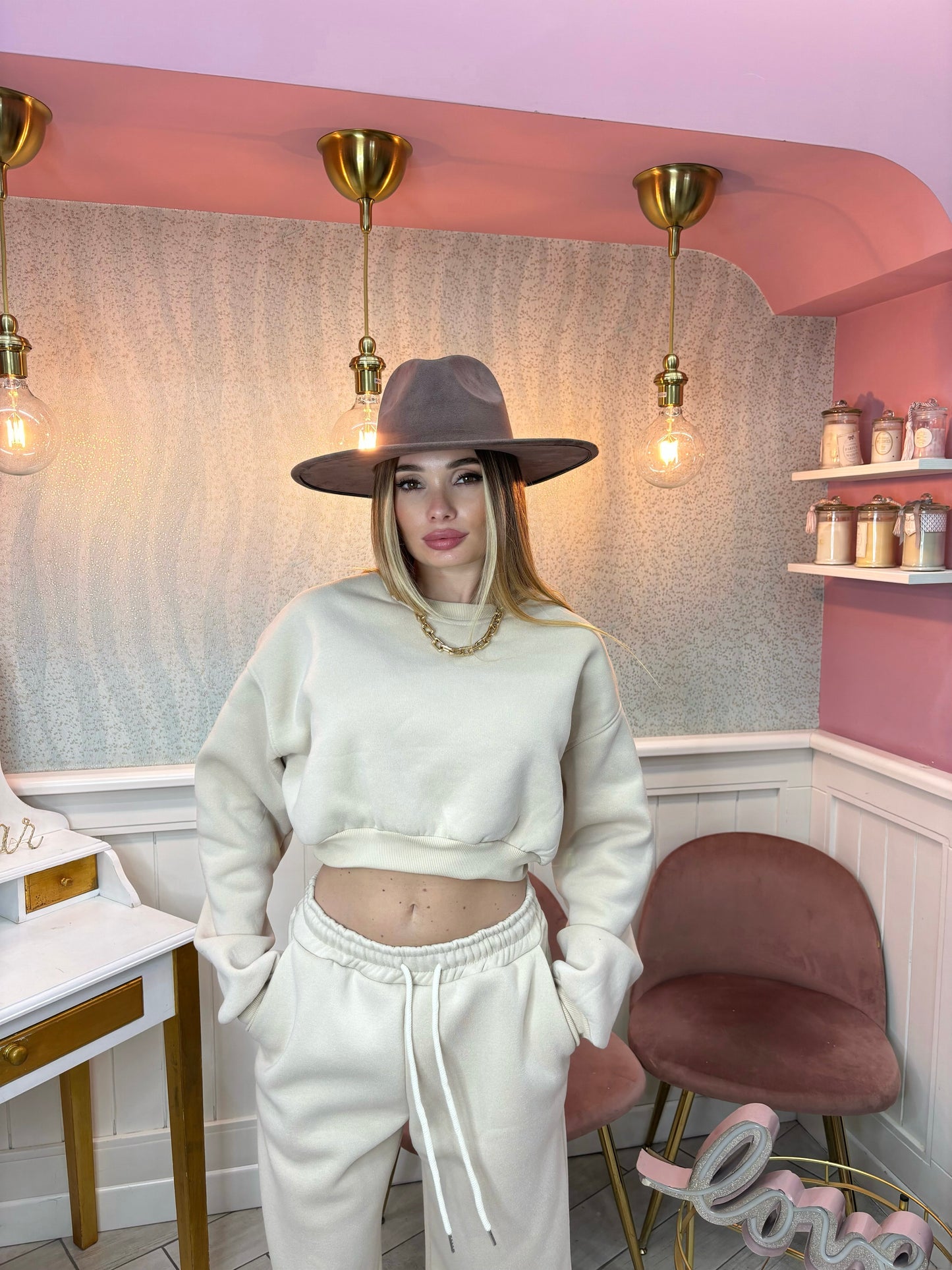 FELPA CROP FELPATA CREMA