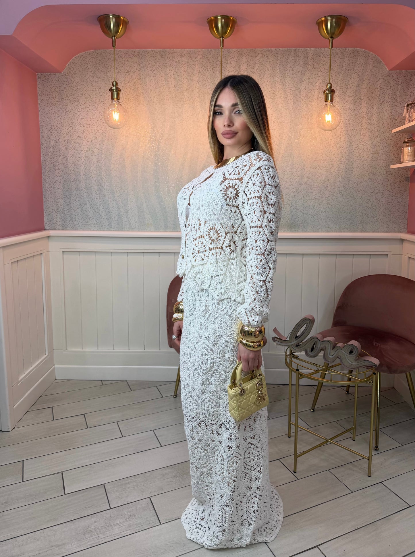 COORDSET CROCHET WHITE