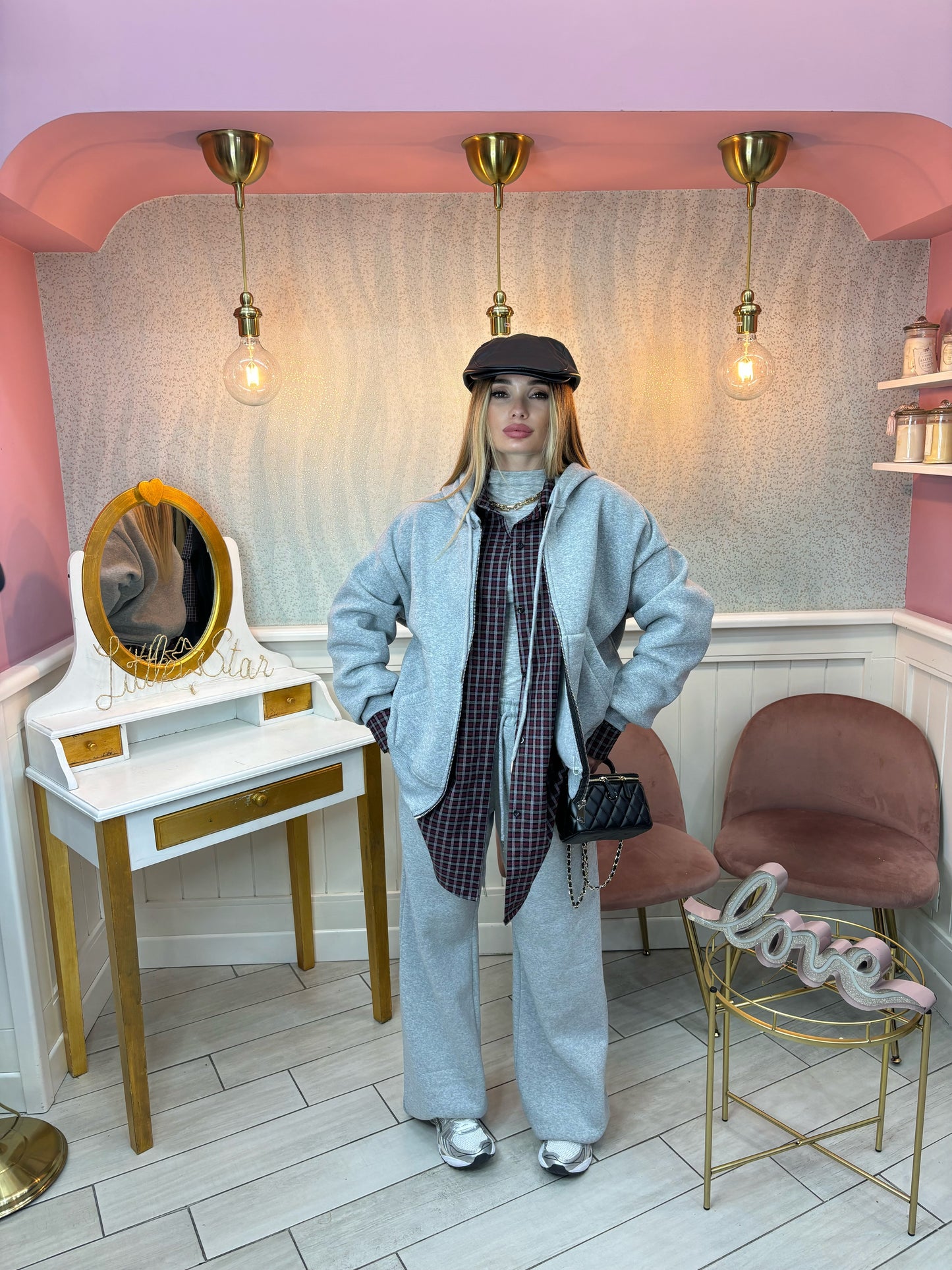 FELPONE CON ZIP FELPATO GRIGIO