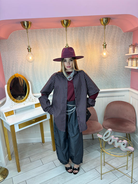 CAMICIA QUADRI BORDEAUX