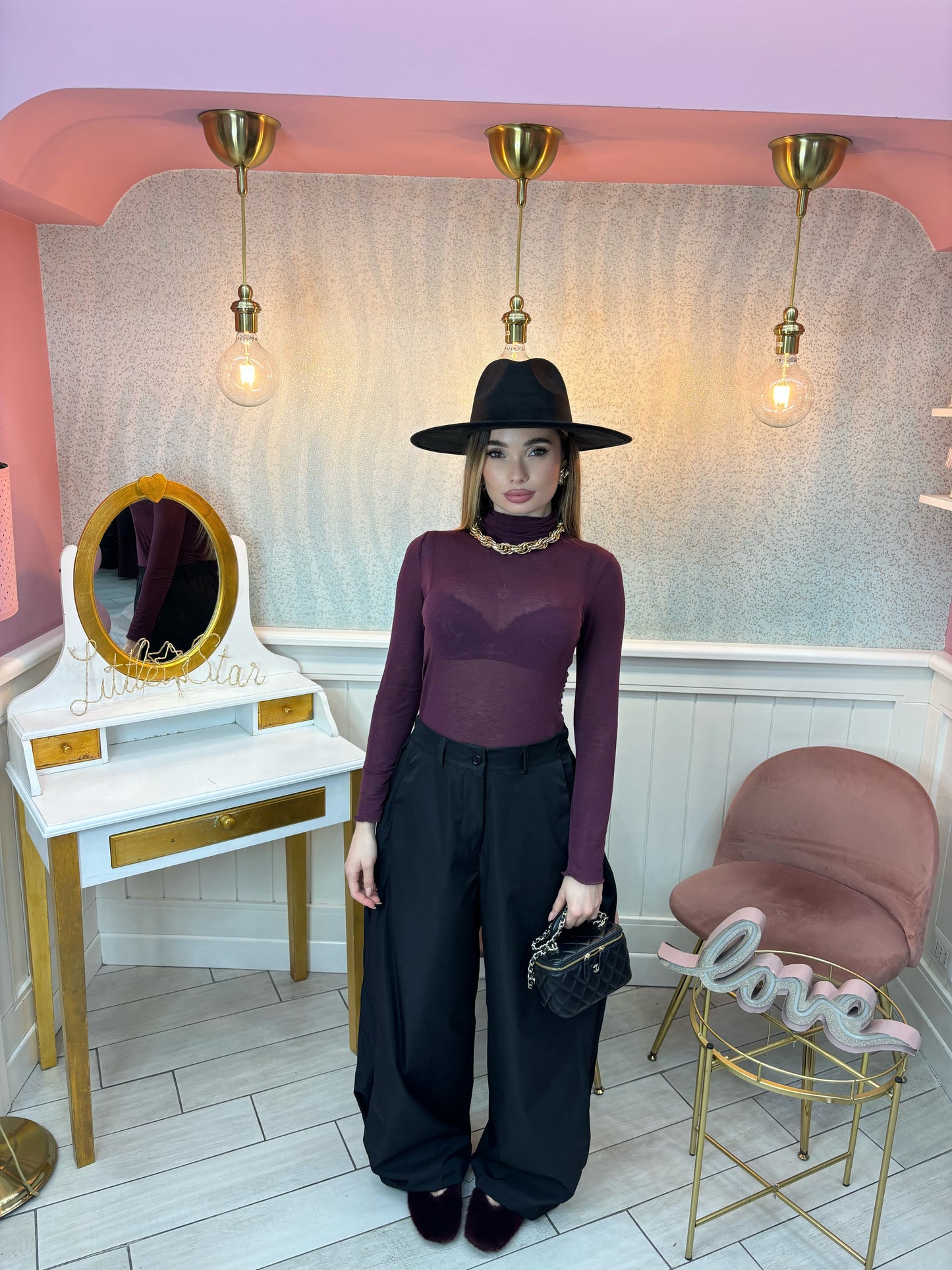 MAGLIA SEMITRASPARENTE VINO