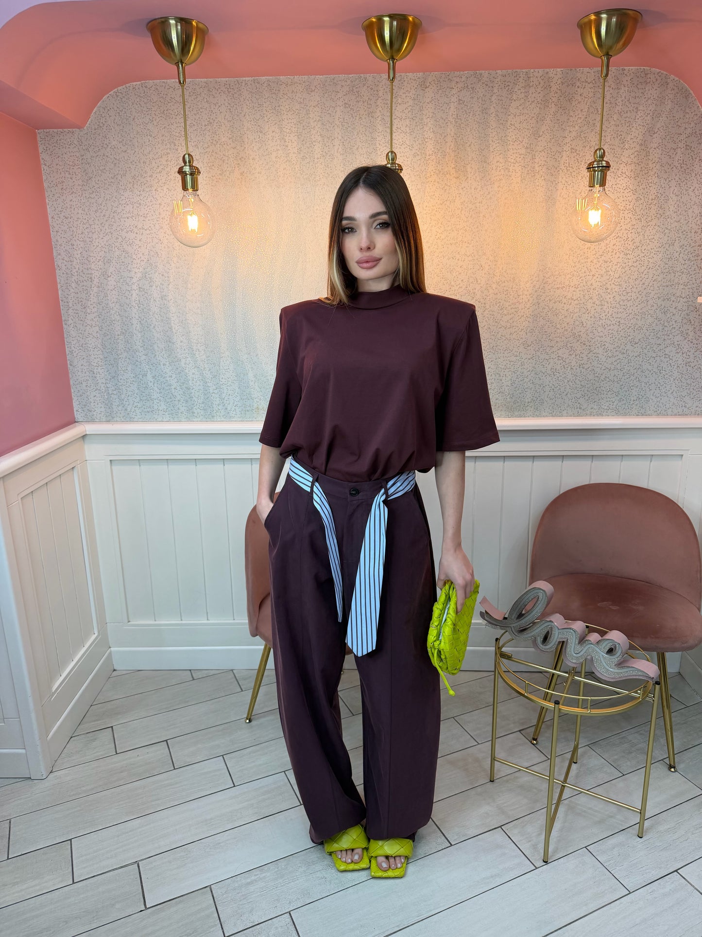 T-SHIRT CON SPALLINE JUSTWEST BORDEAUX