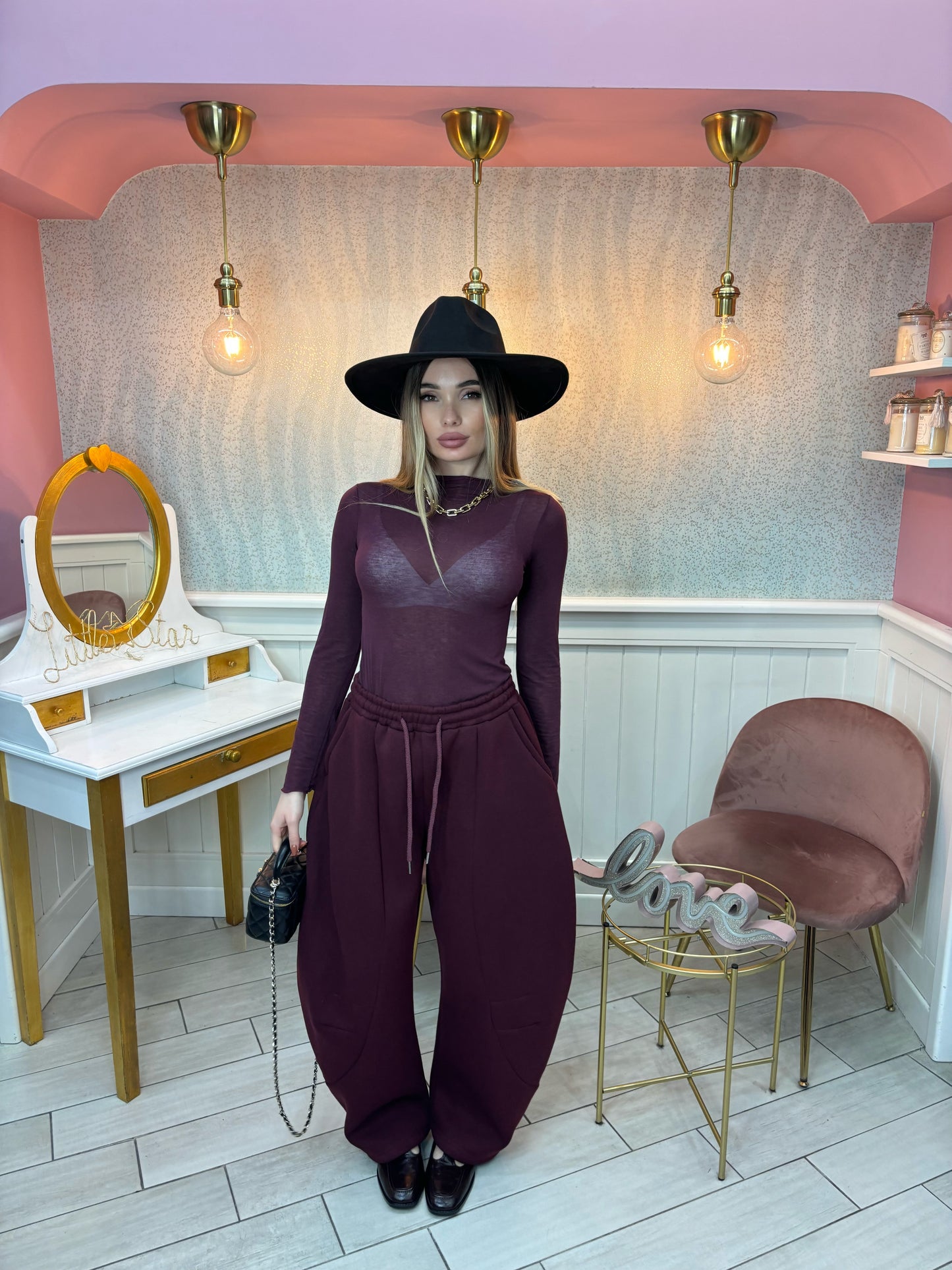 MAGLIA SEMITRASPARENTE 100% CASHMERE BORDEAUX