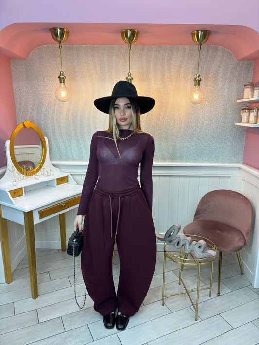 MAGLIA SEMITRASPARENTE 100% CASHMERE BORDEAUX