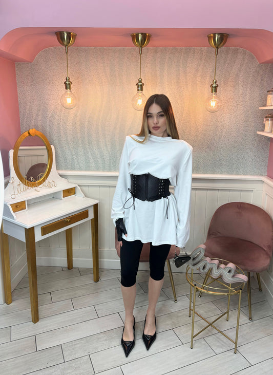 MAGLIA OVER SPALLINE PREMIUM BIANCA