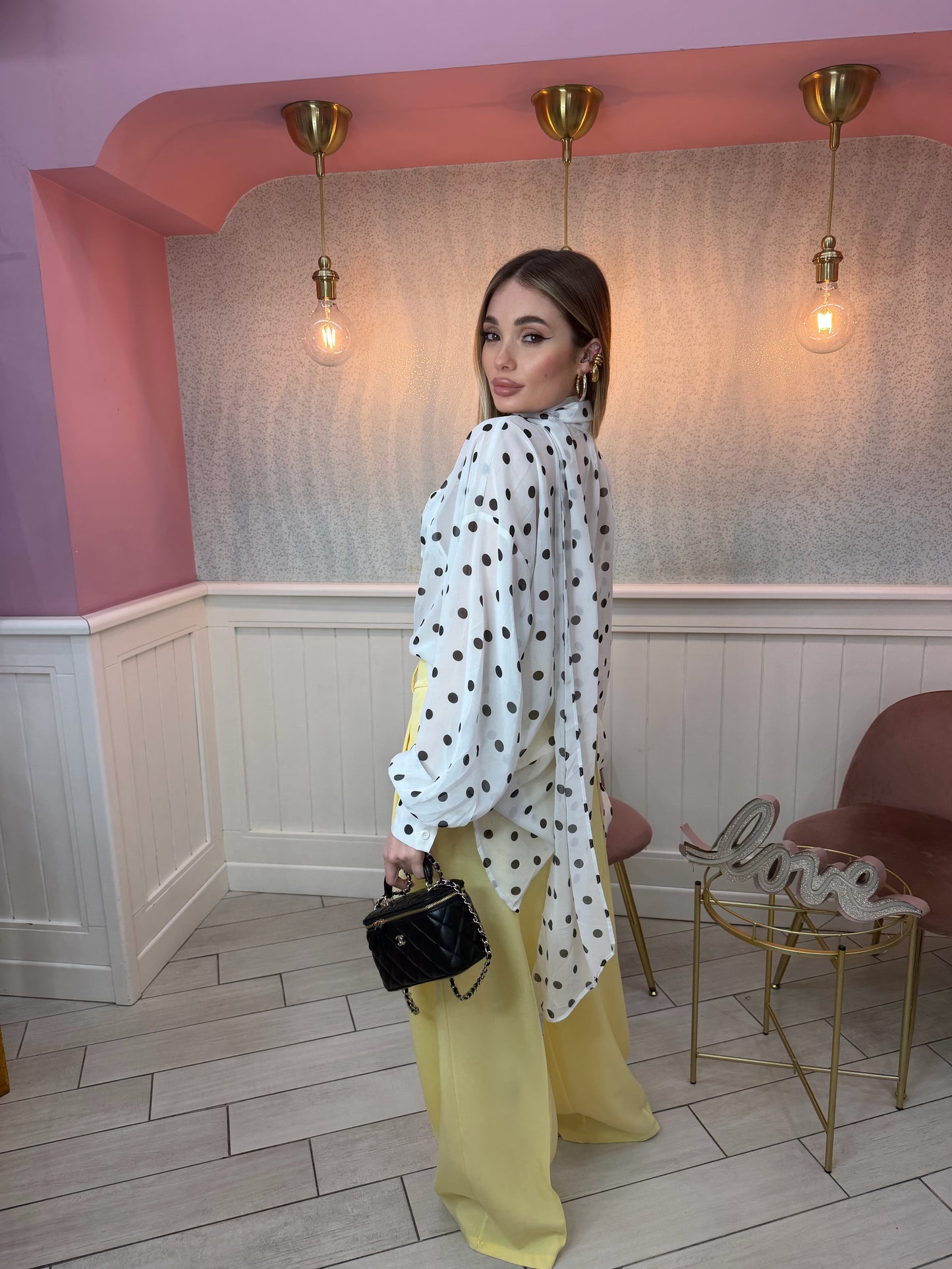CAMICIA + TOP CHIFFON POIS