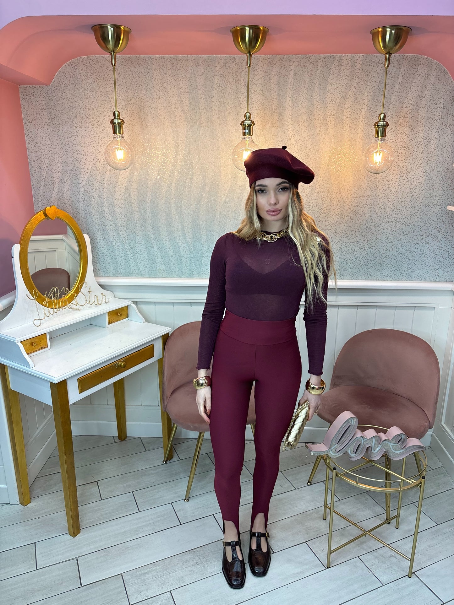 MAGLIA SEMITRASPARENTE CASHMERE BORDEAUX