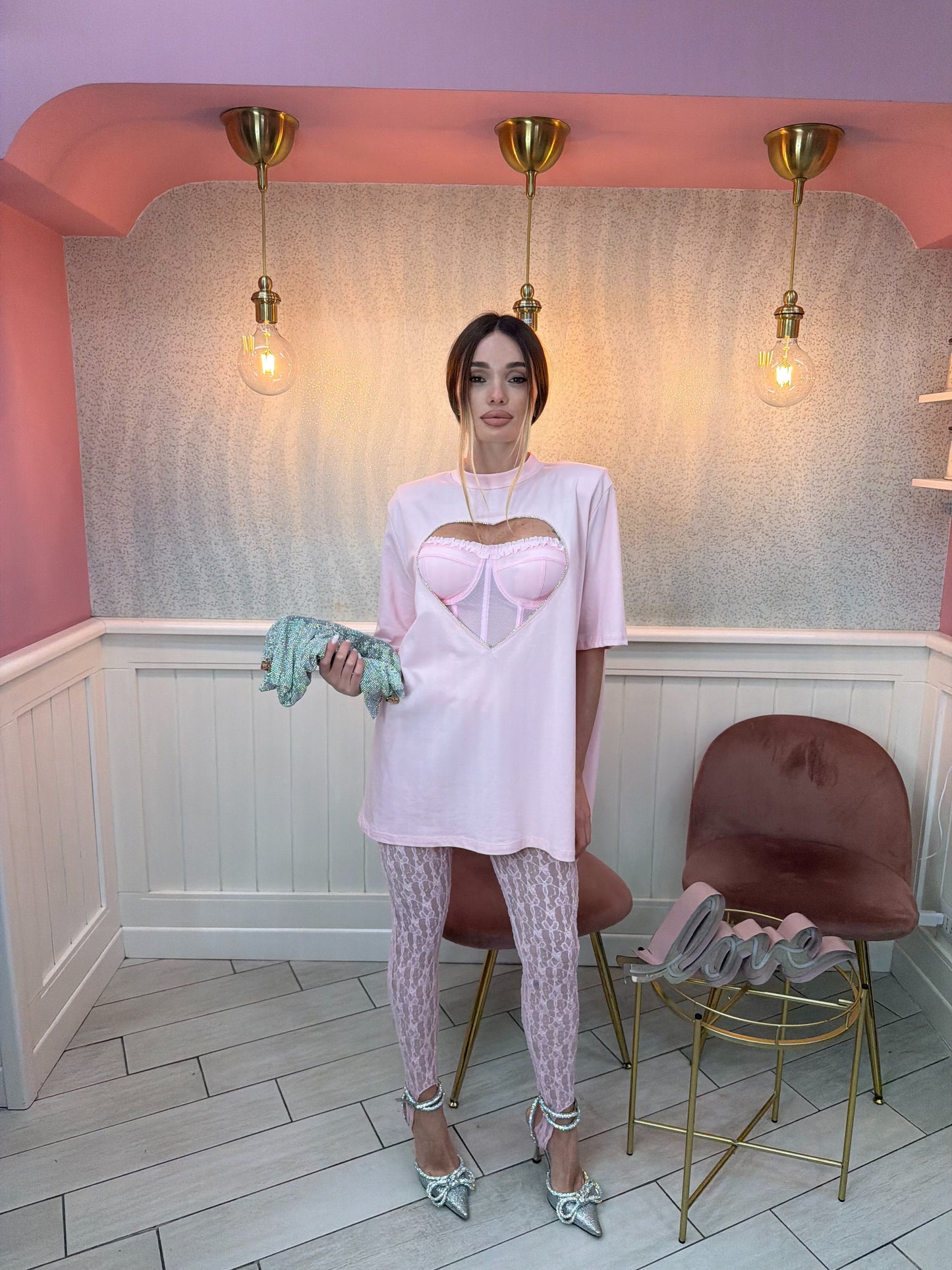 T-SHIRT LOVE  ROSA
