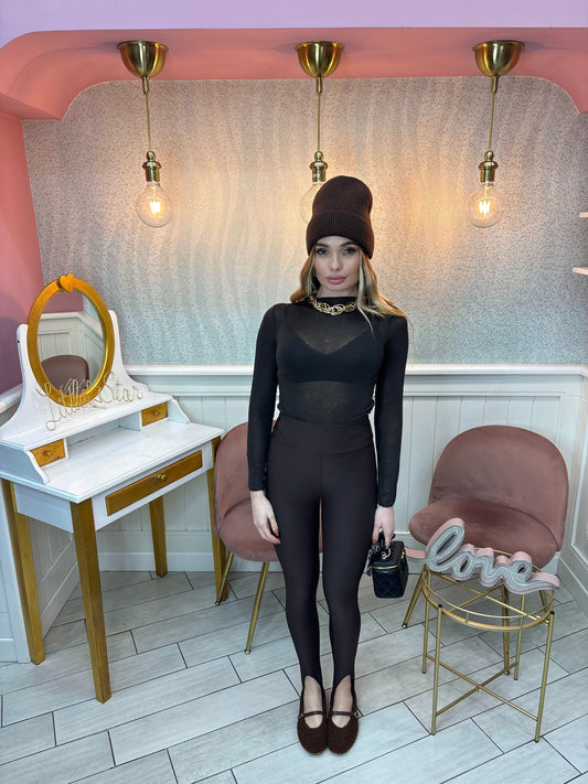 MAGLIA SEMITRASPARENTE CASHMERE MARRONE