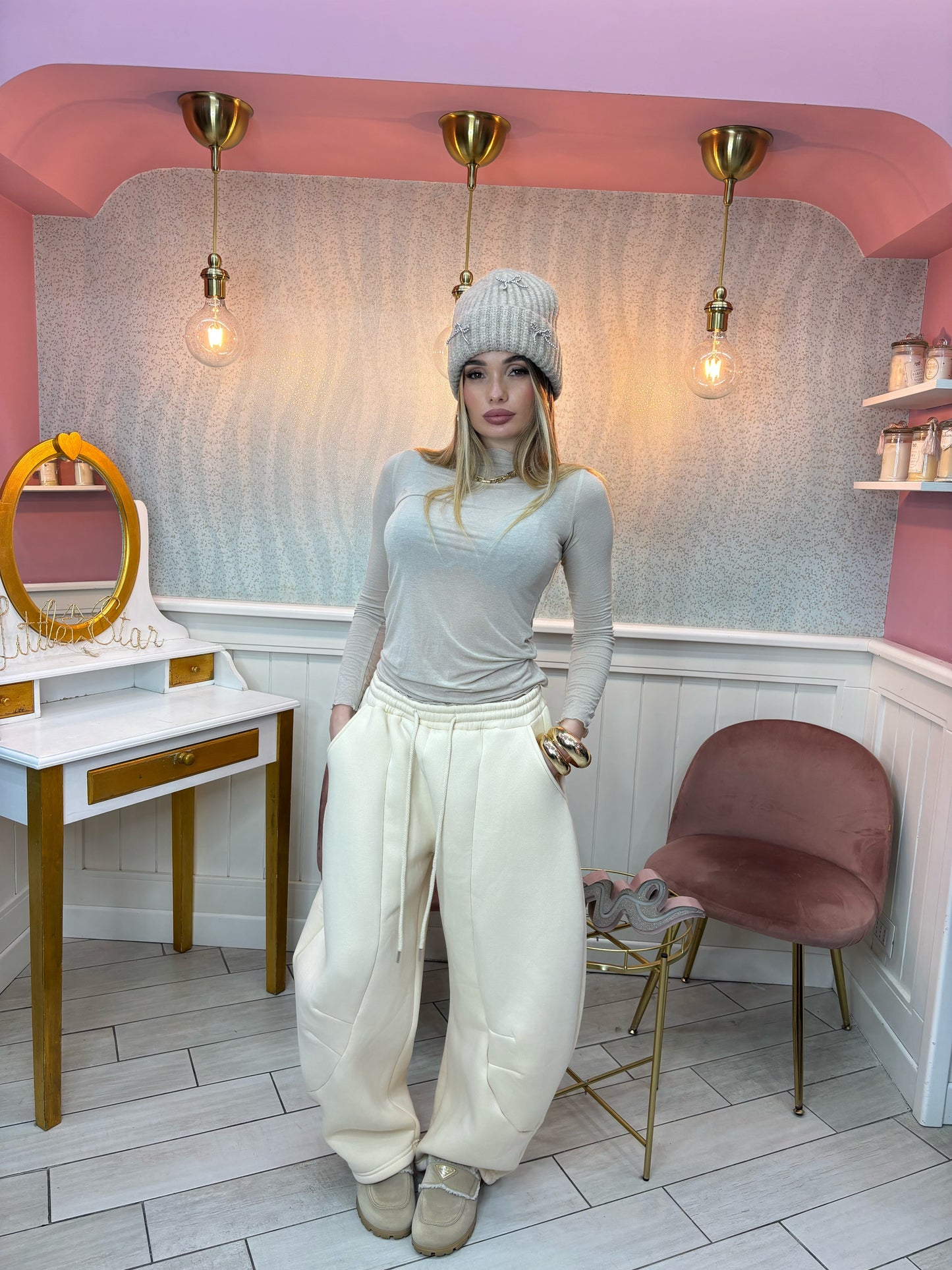 MAGLIA SEMITRASPARENTE BEIGE CHIARO