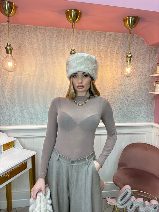 MAGLIA SEMITRASPARENTE FANGO