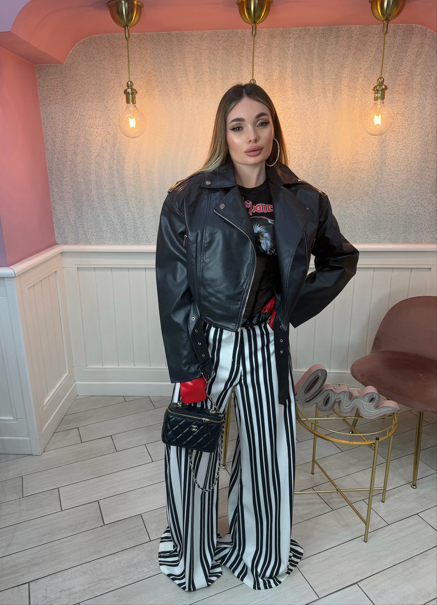 BIKER CROP NERO