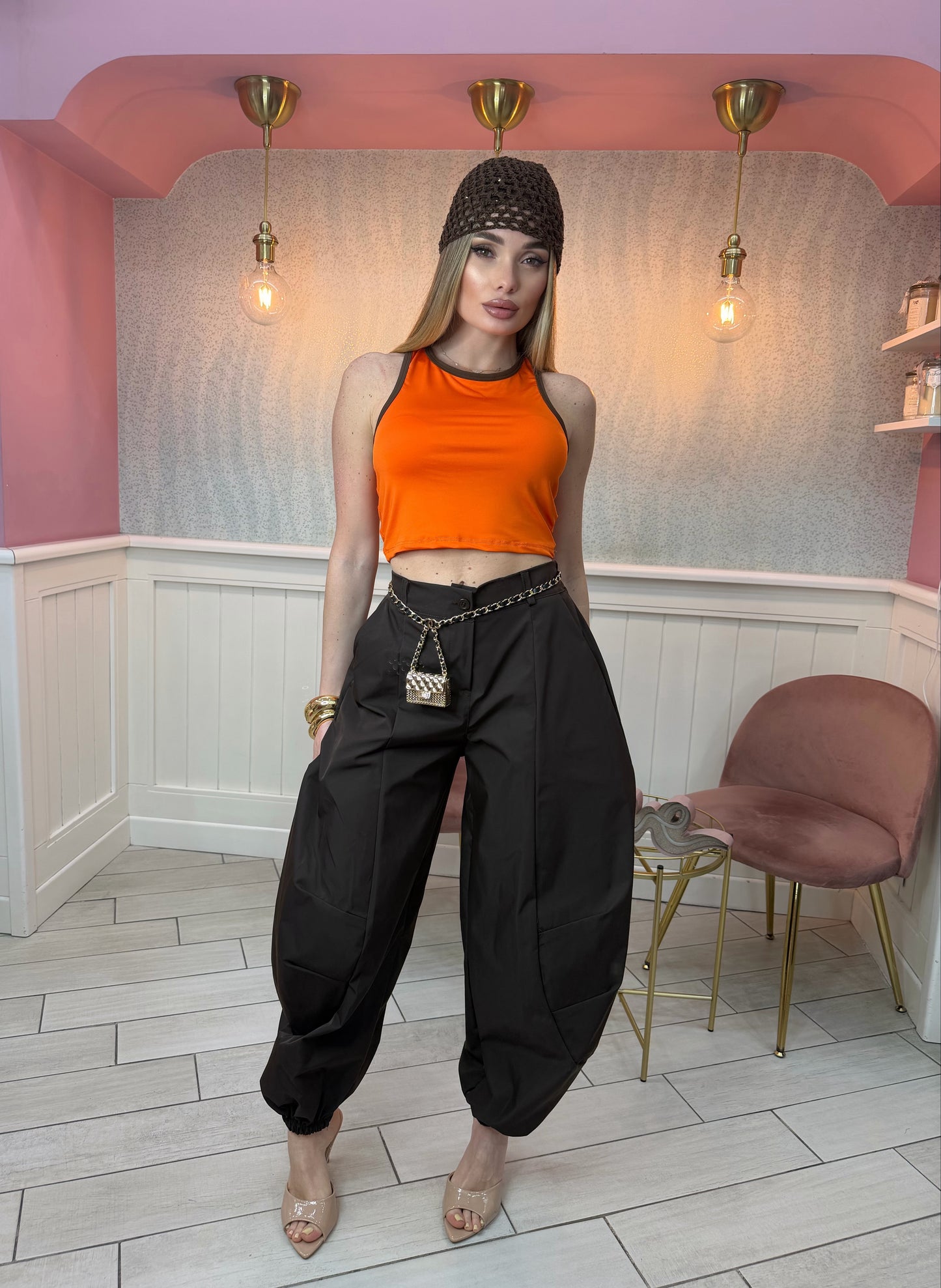 PANTALONE POINT MARRONE
