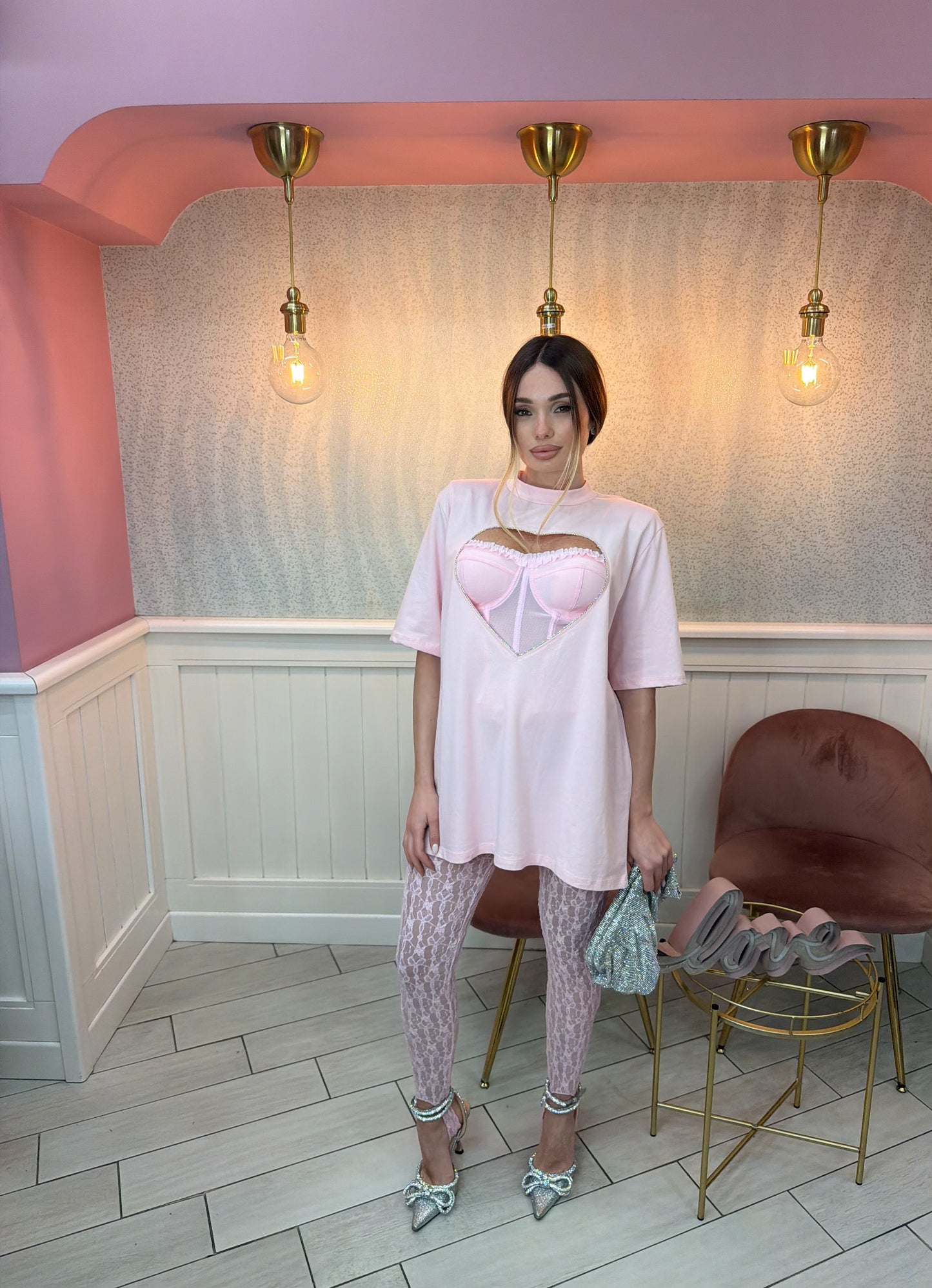 T-SHIRT LOVE  ROSA
