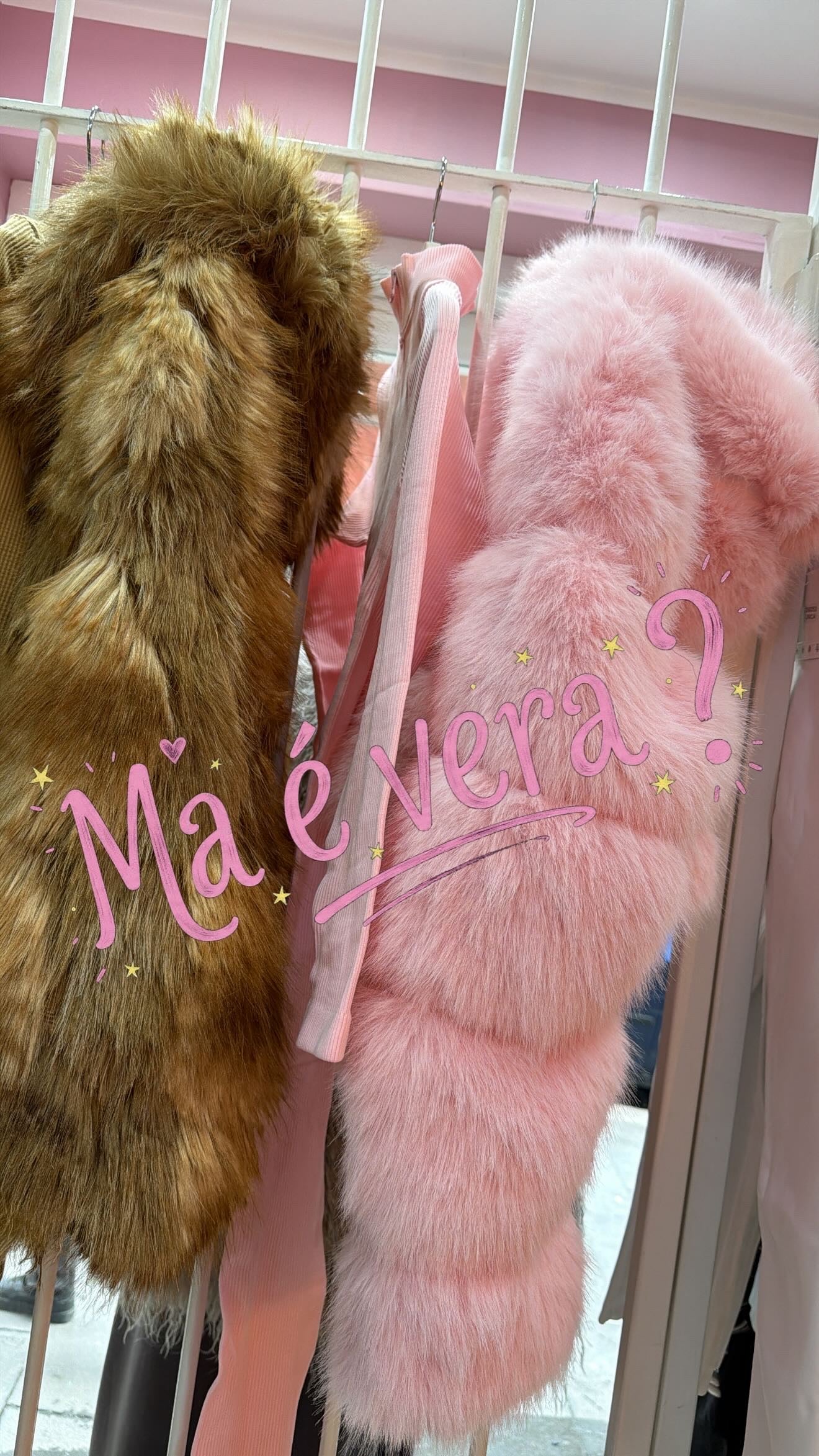 PELLICCIA VOLPE CROP ROSA