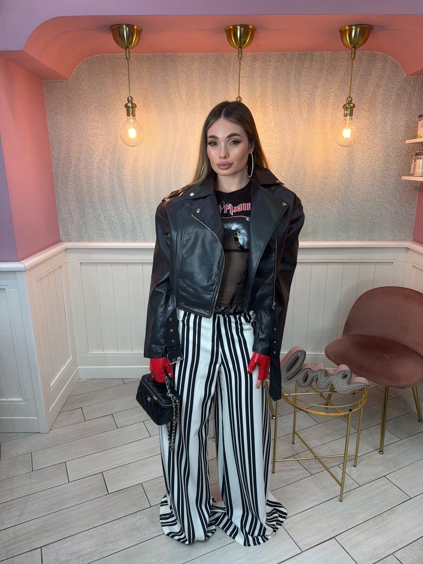 BIKER CROP NERO