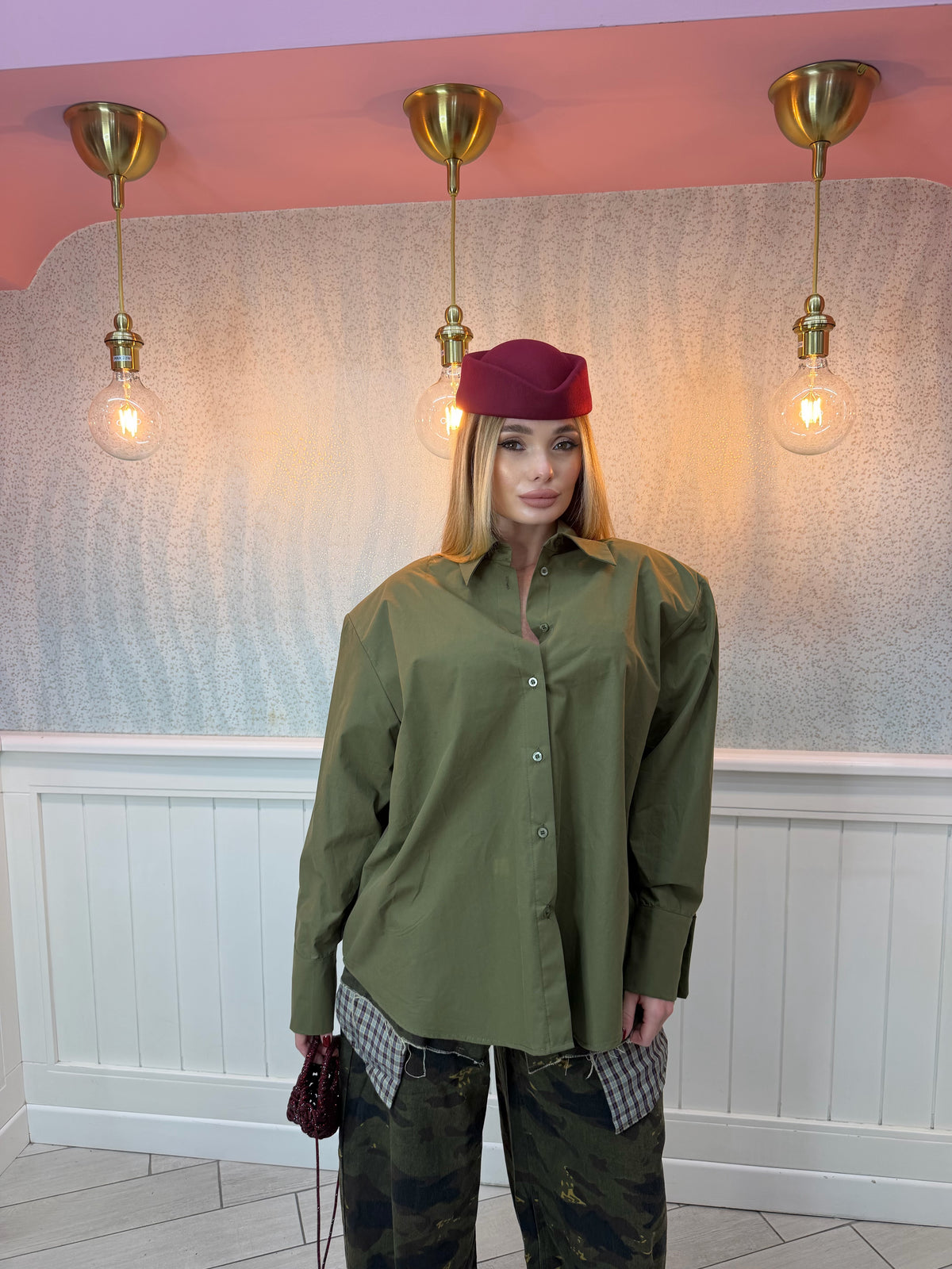 CAMICIA JUMBO CON SPALLINE JUST