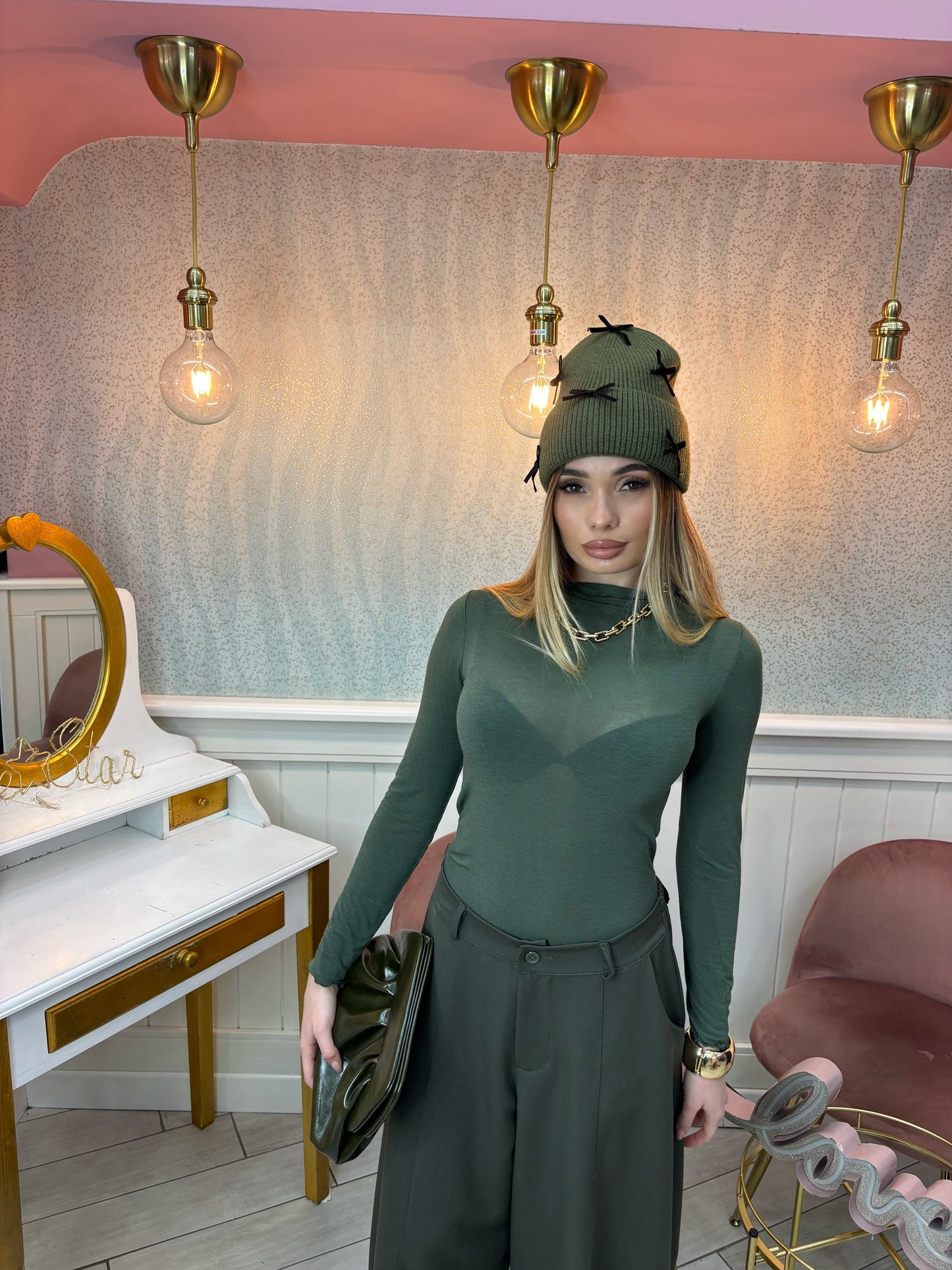 MAGLIA SEMITRASPARENTE VERDE