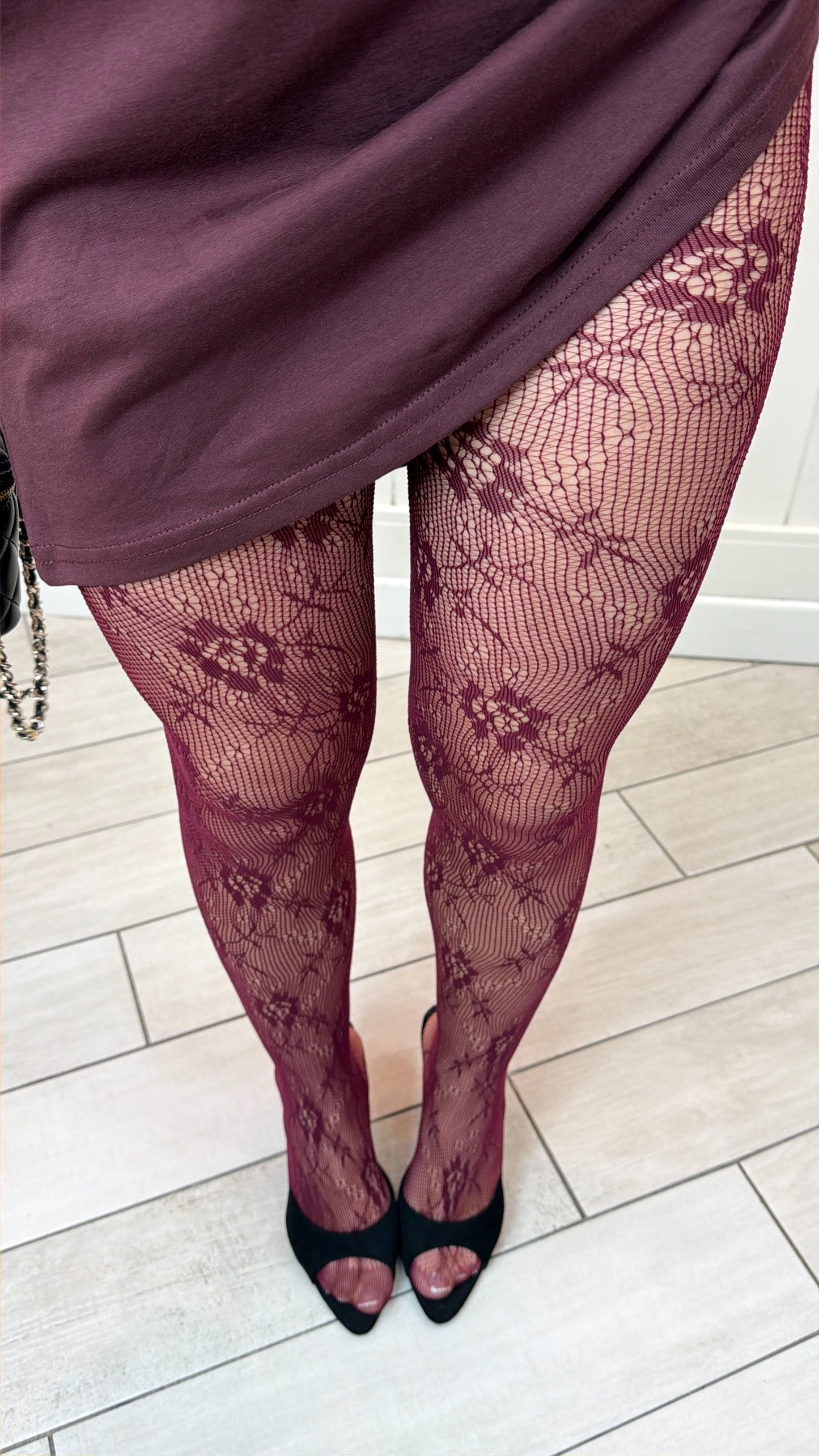 CALZA MACRAMÈ BORDEAUX