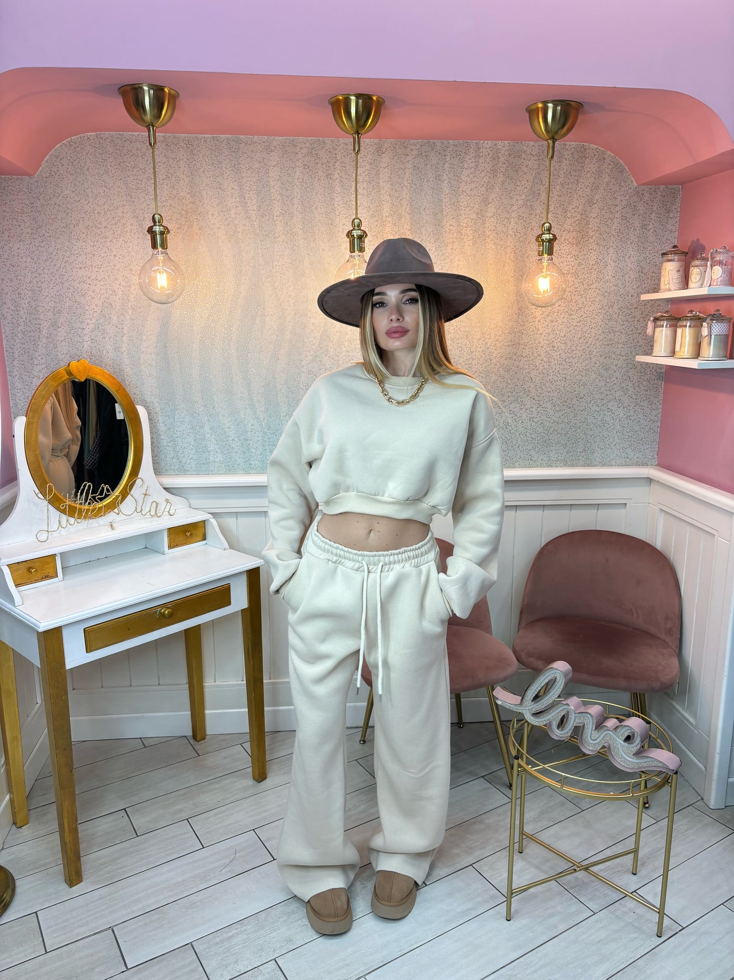 FELPA CROP FELPATA CREMA