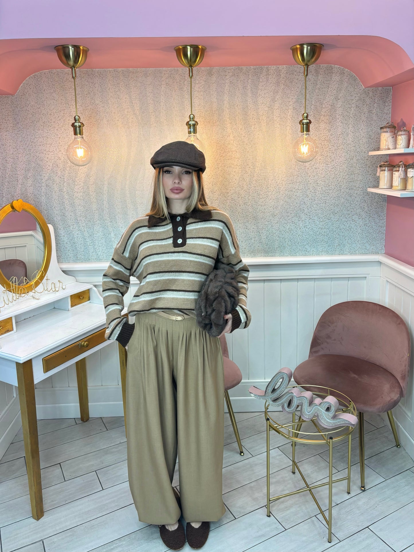 POLO IN LANA MARRONE