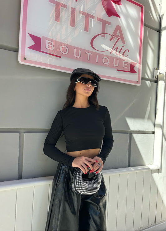 Maglia costina nera