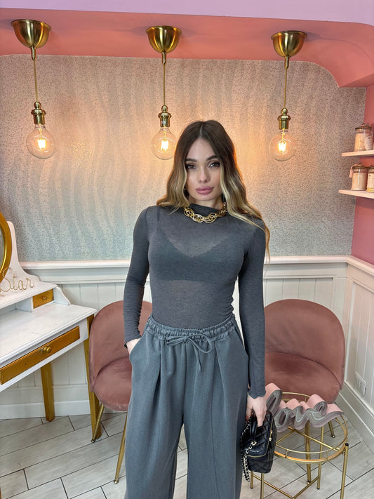 MAGLIA SEMITRASPARENTE CASHMERE GRIGIO