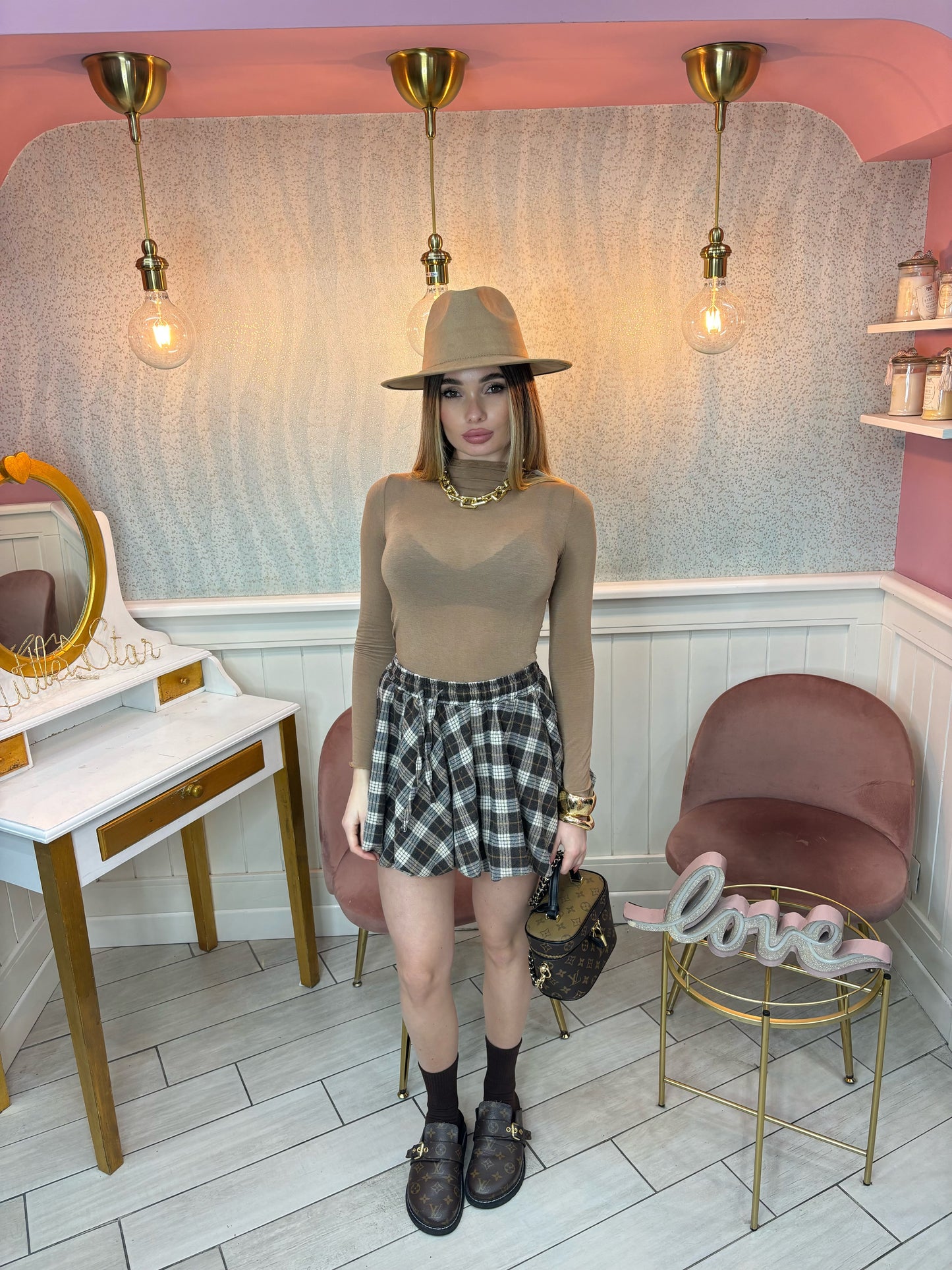 GONNA TARTAN MARRONE