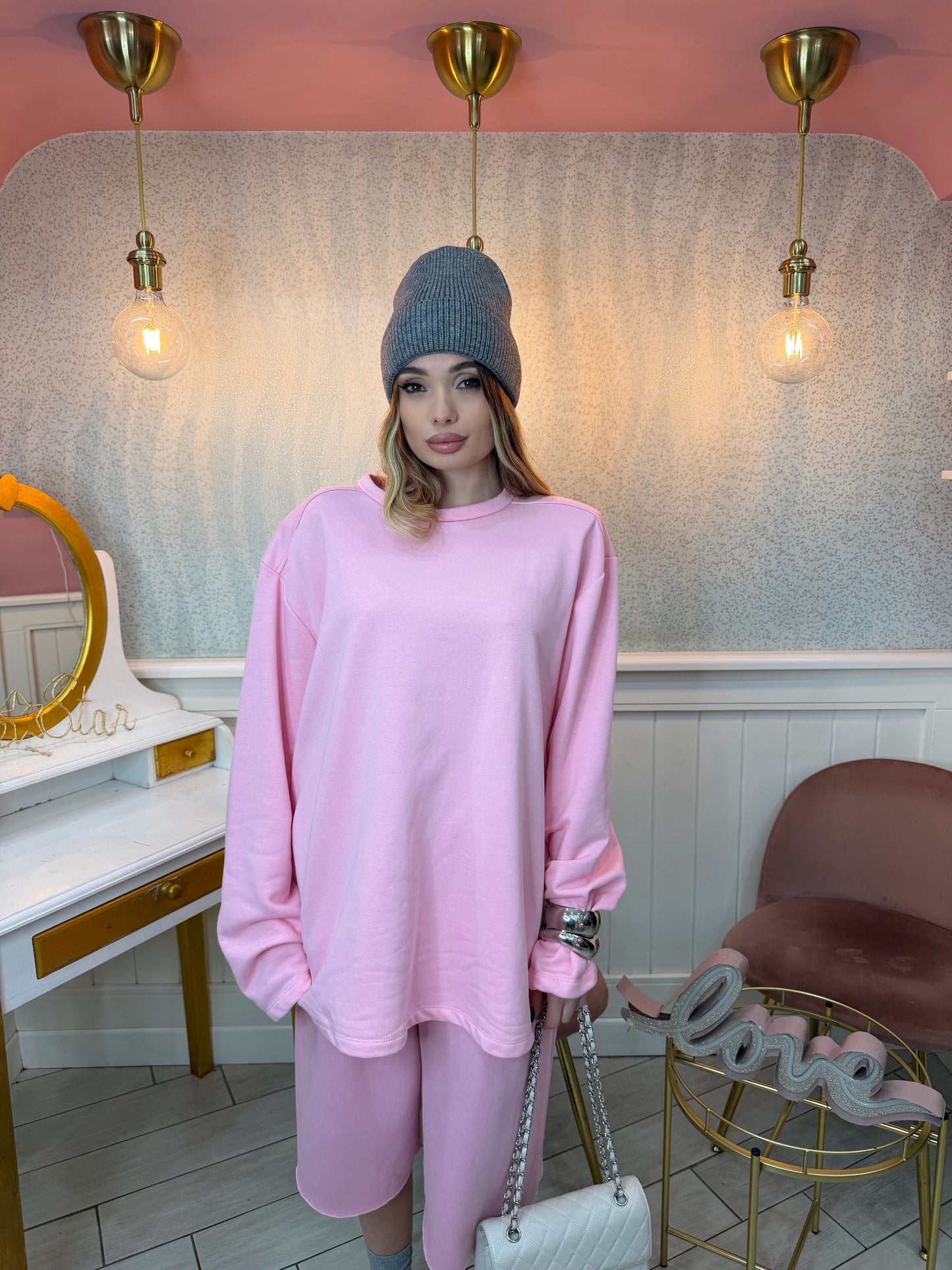 MAXI FELPA OVER ROSA JUSTWEST