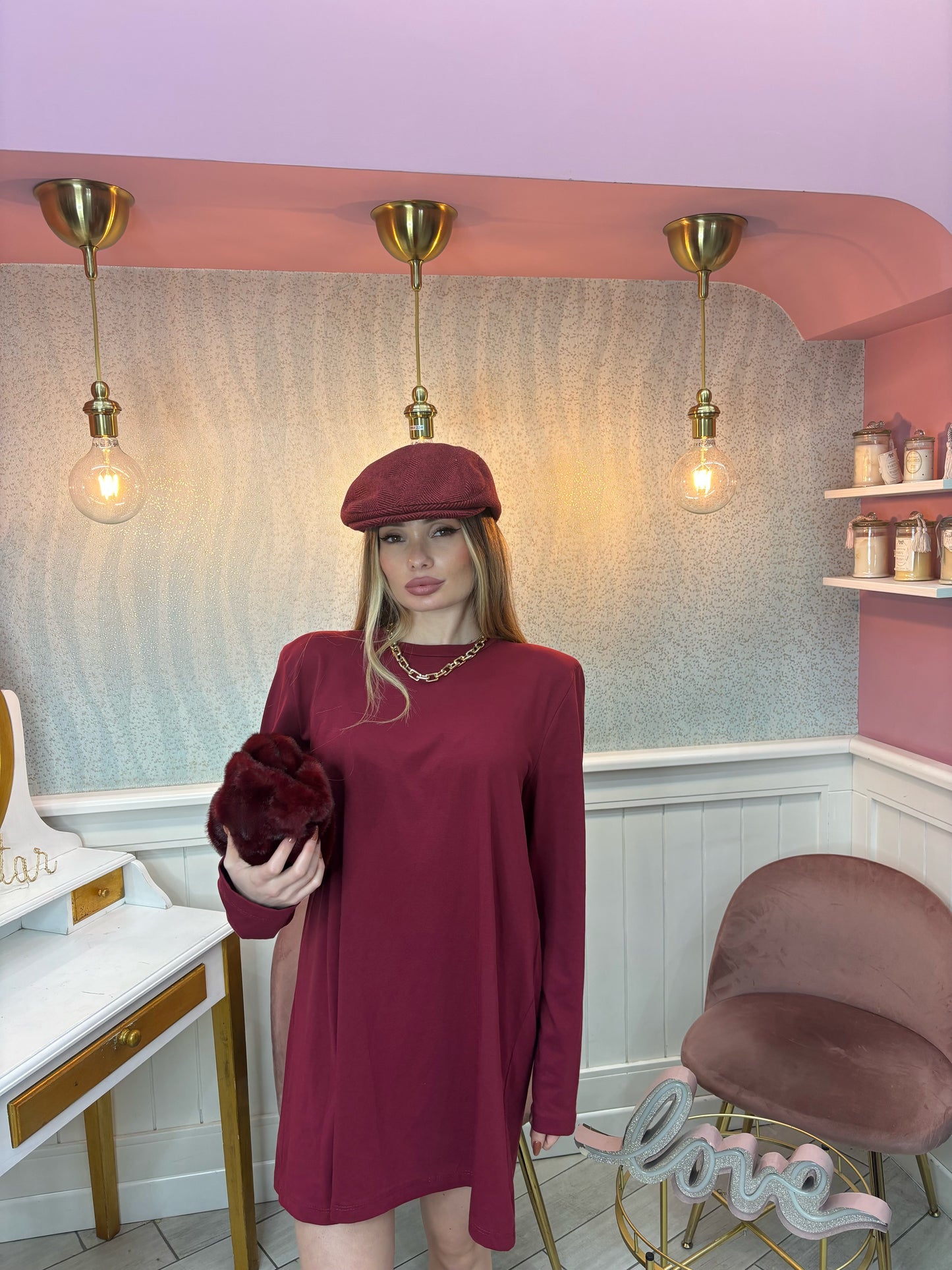 MAXI MAGLIA SPALLINE PREMIUM BORDEAUX