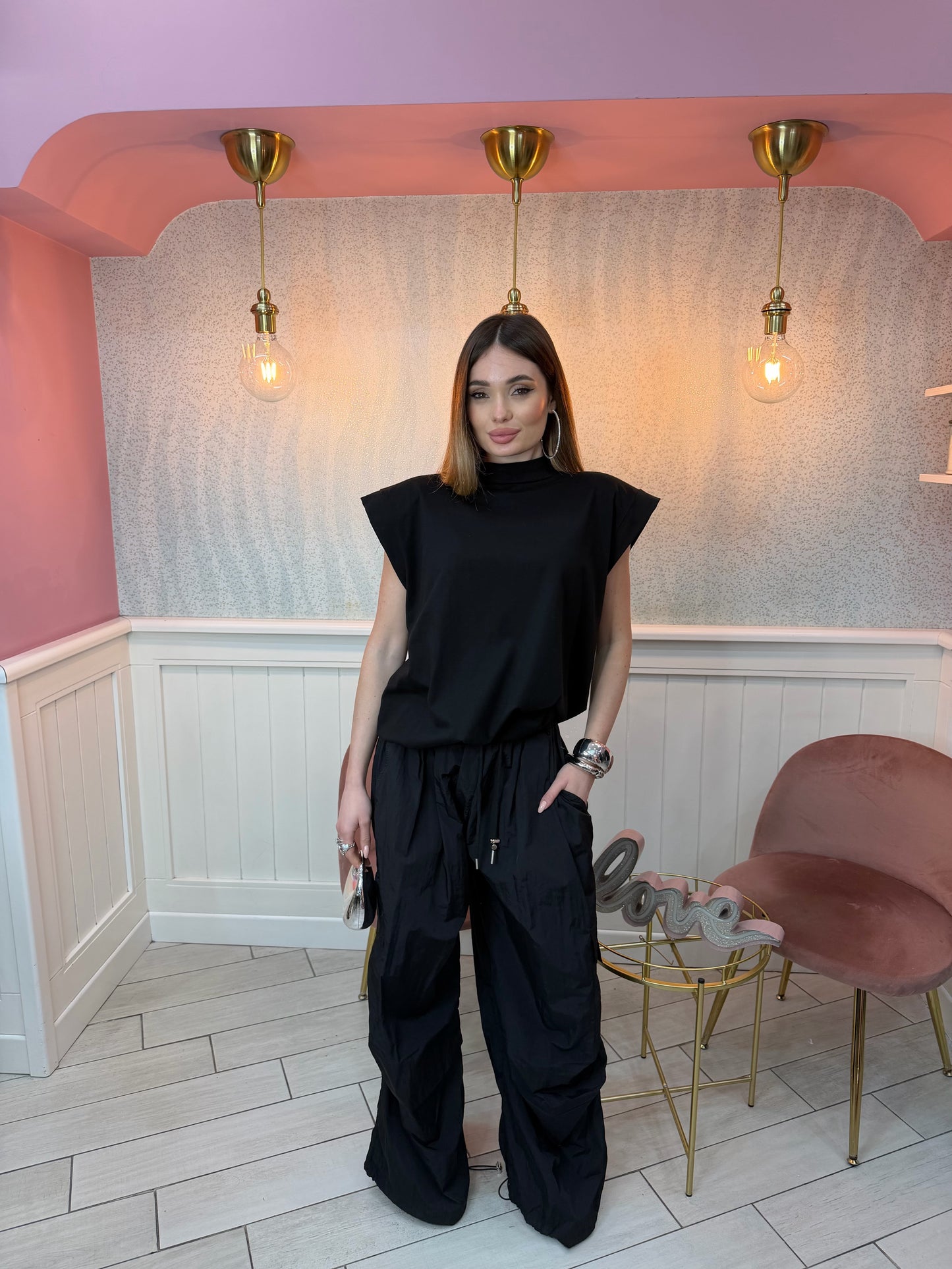 PANTALONE CARGO NERO